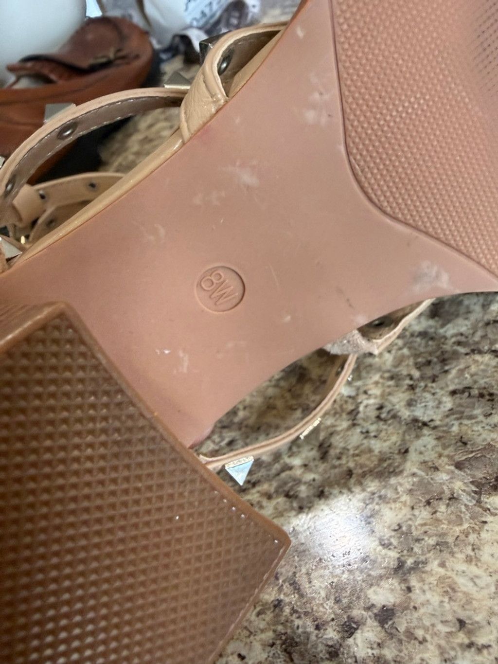 Comfort Colors Women's Comfort Beige Studded Block Heel Sandals Size 8 Size US 8 / IT 38 - 6 Thumbnail