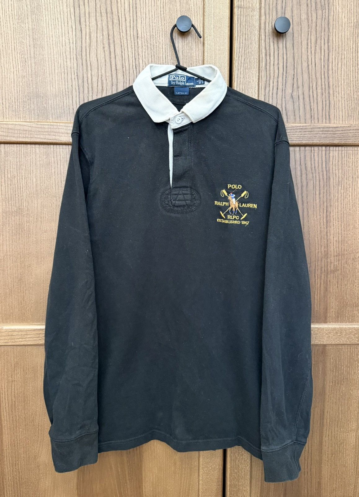 Ralph Lauren Vintage Polo Ralph Lauren Black Rugby Long Sleeve T-Shirt Size US L / EU 52-54 / 3 - 1 Thumbnail