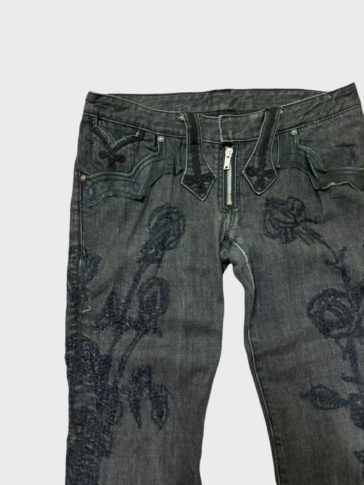 Hysteric Glamour × Japanese Brand × Vintage THE DEN IM LAB EMBROIDERY SKINNY LOW RISE DENIM Size US 30 / EU 46 - 4 Thumbnail