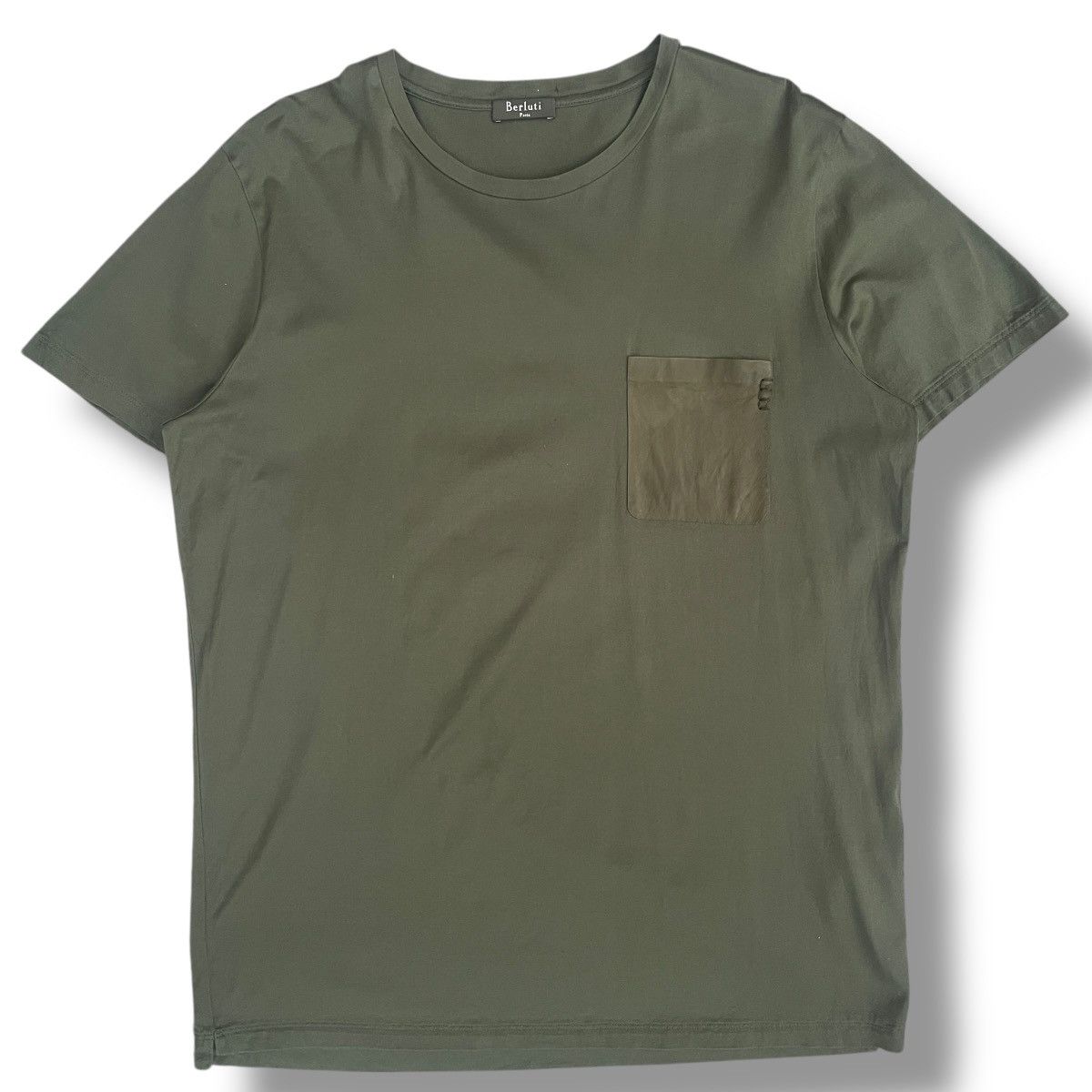 Berluti Berluti Calfskin Leather Pocket Olive Green Shirt Size US XXL / EU 58 / 5 - 1 Thumbnail