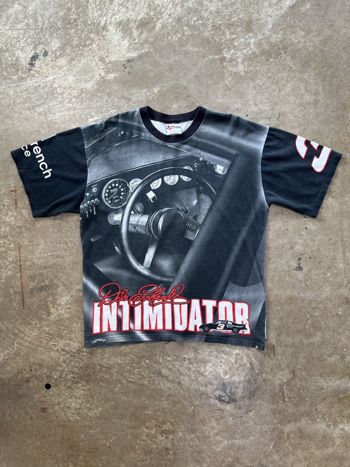 NASCAR Vintage 90s Dale Earnhardt AOP Intimidator Dashboard Tee XXL Size US XL / EU 56 / 4 - 2 Thumbnail