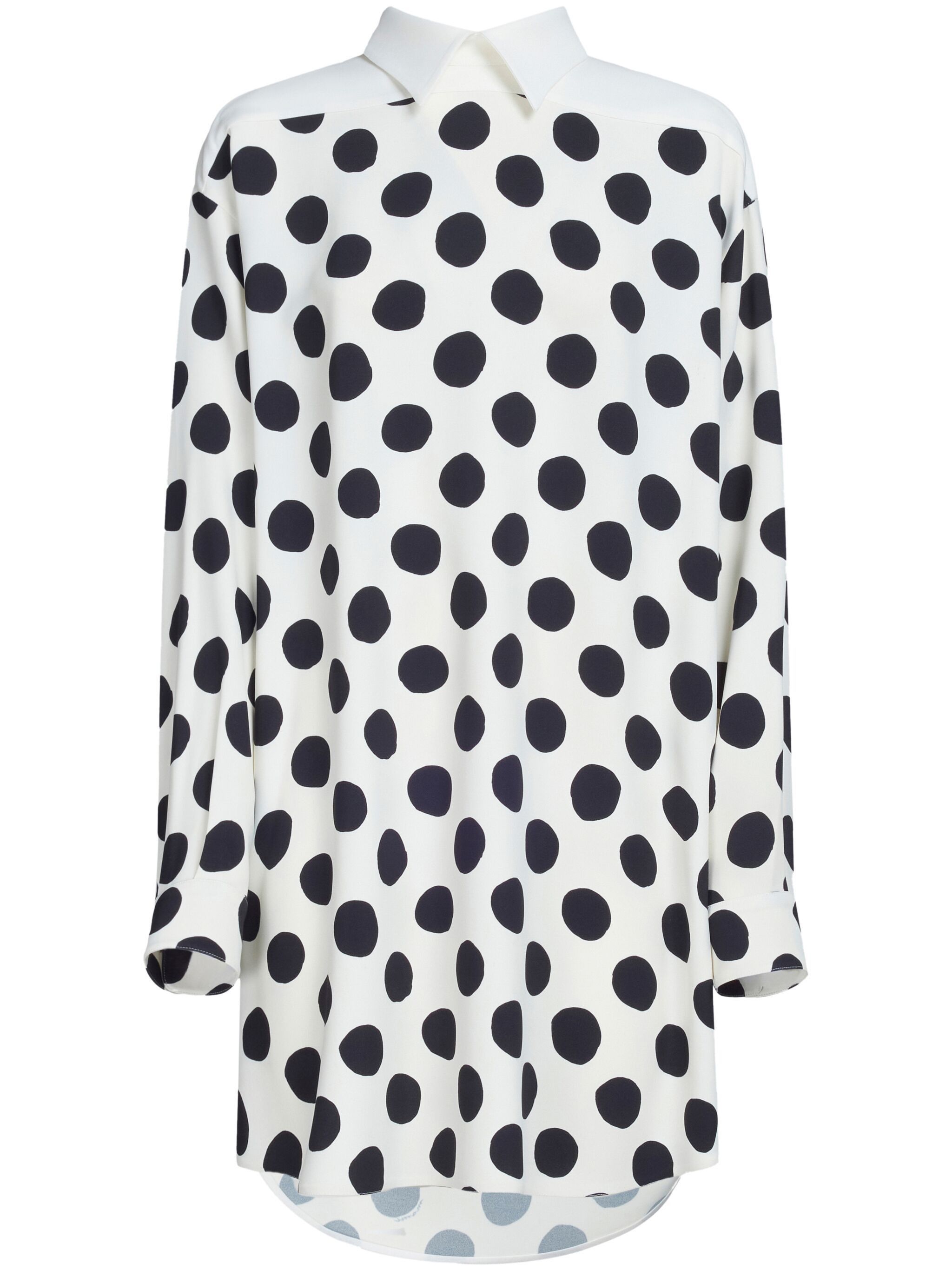 Marni o1w1db10824 Polka Dots Shirt Dress in White Black Size S / US 4 / IT 40 - 1 Thumbnail