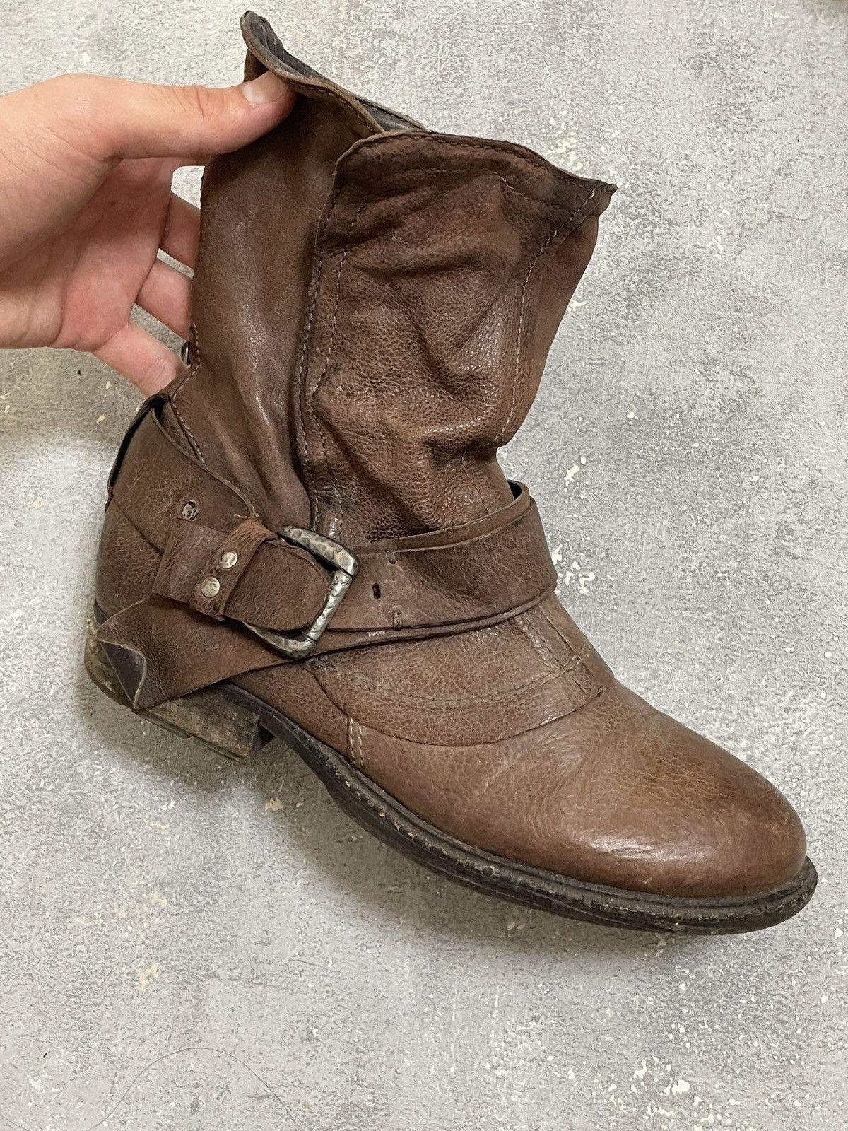 A.S.98 A.S.98 Vintage Revolution Ankle Zip Patchwork Leather Boots Size US 9 / IT 39 - 10 Thumbnail