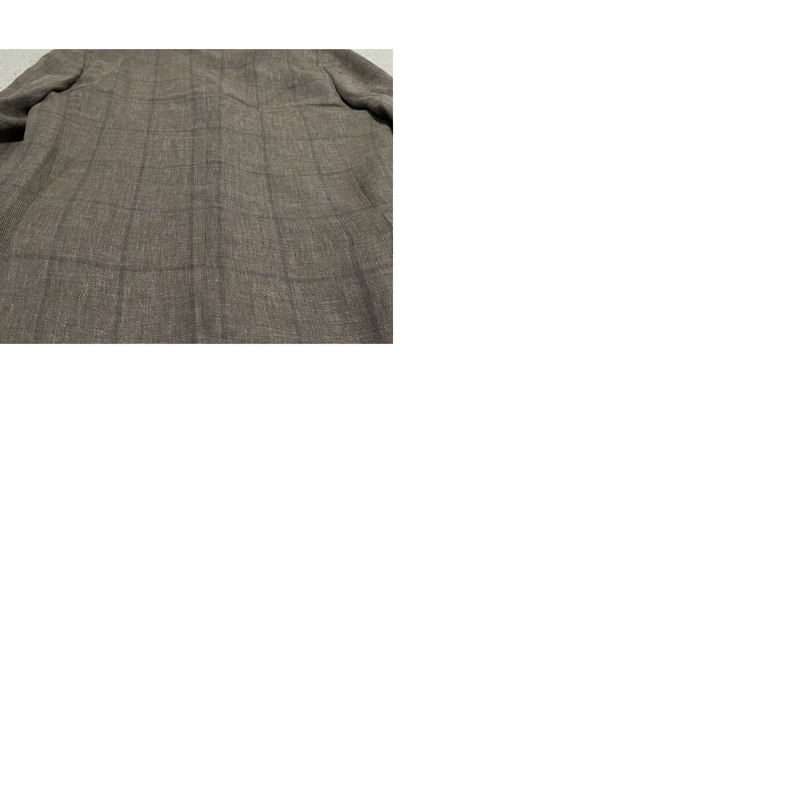 Brunello Cucinelli Brunello Cucinelli Blazer Jacket Mens 38 Gray Linen Silk Wool Short Check Coat Sport Mens Size 38R - 9 Thumbnail