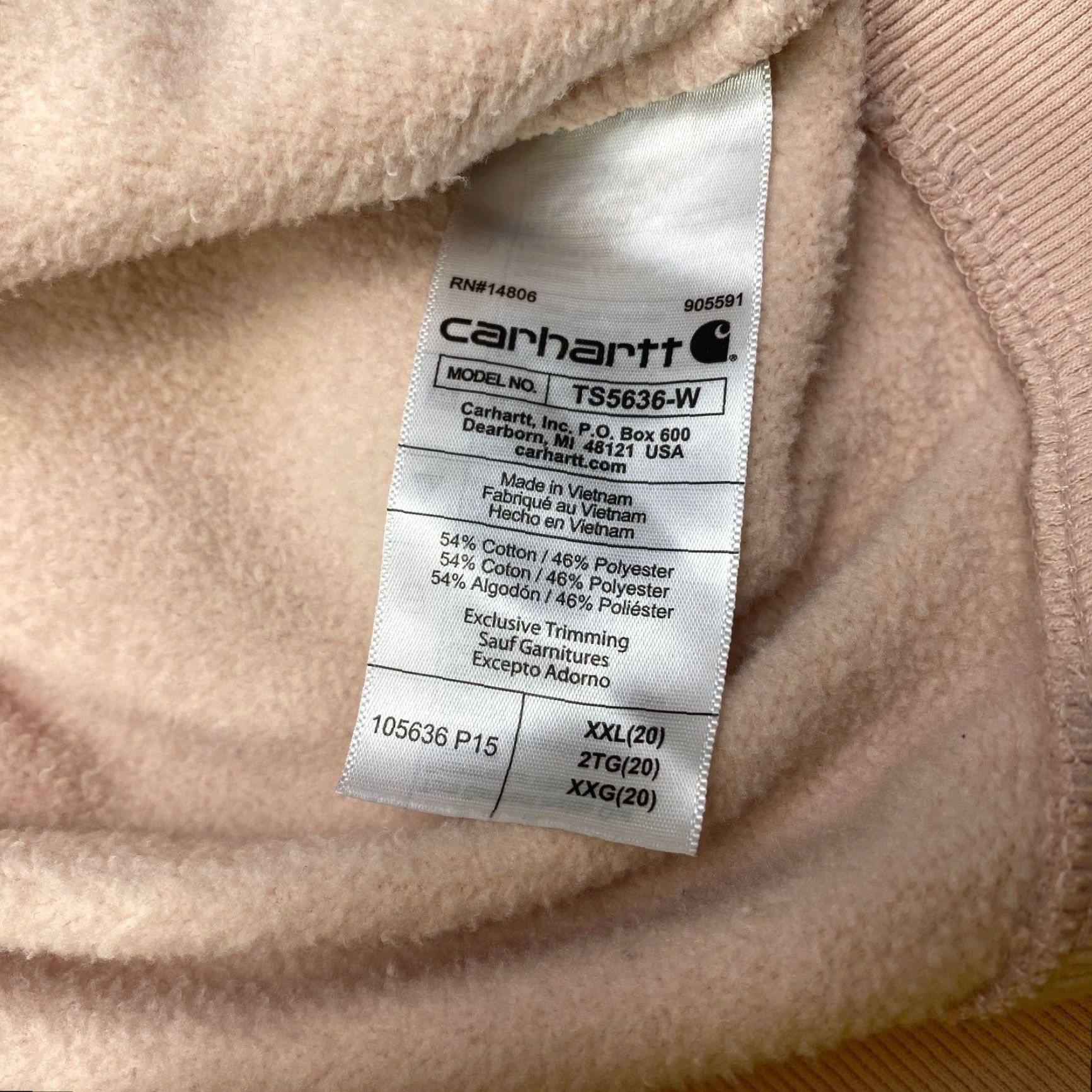 Carhartt VINTAGE Carhartt Rain Defender Hoodie Women's 2XL Pink Pullover Relaxed Fit Workwear Size XXL / US 16-18 / IT 52-54 - 7 Thumbnail