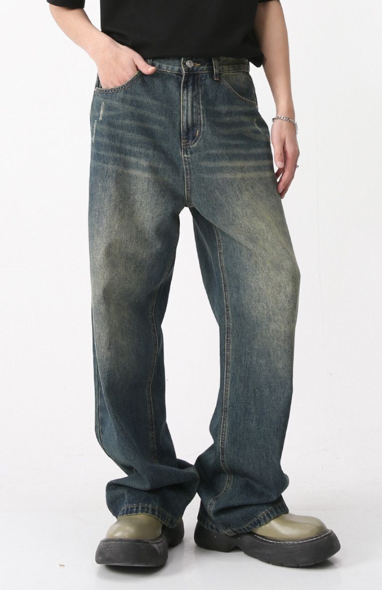 Japanese Brand × Jean Washed vintage wide leg baggy jeans Size US 34 / EU 50 - 1 Thumbnail