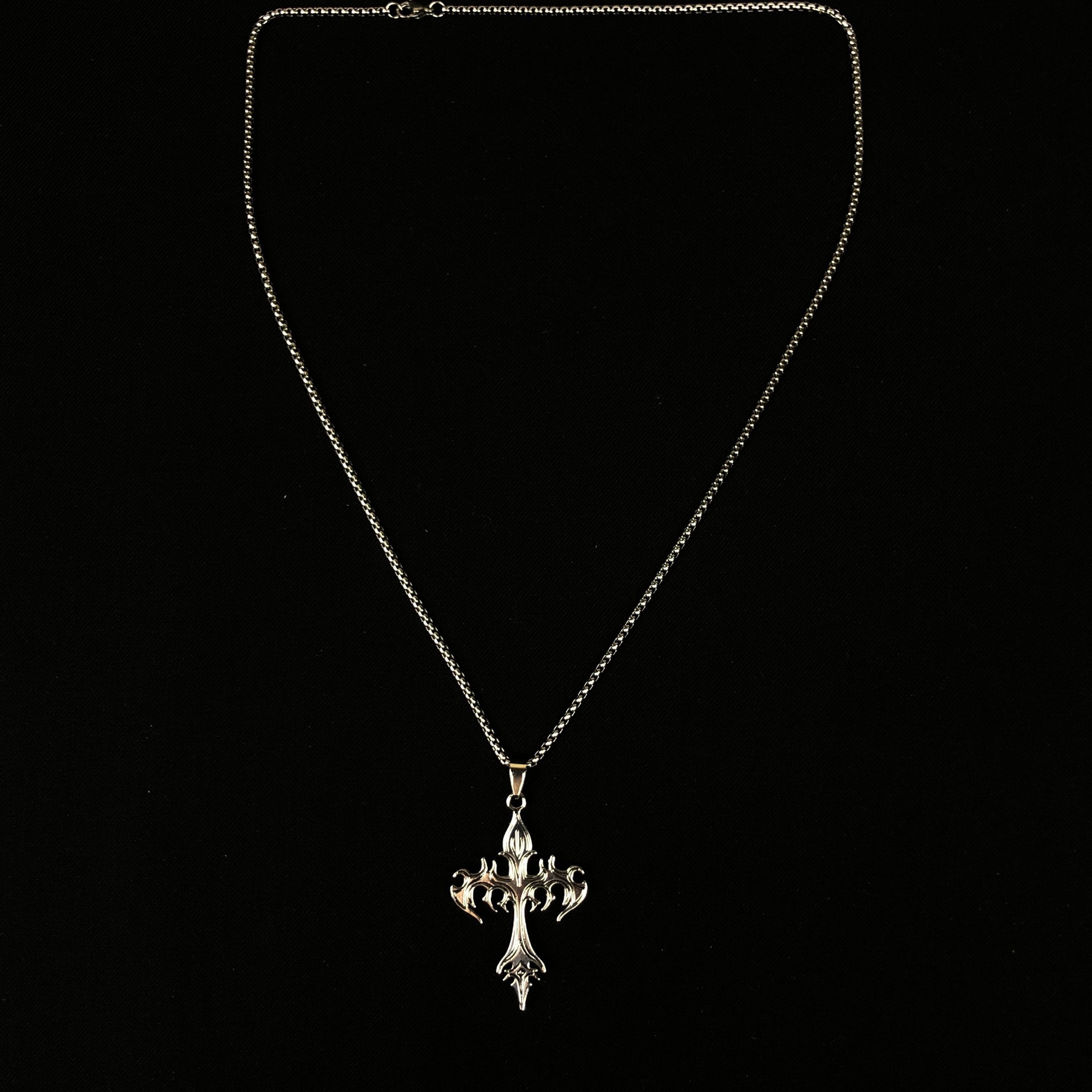 Jewelry Gothic Cross Necklace Punk chain Size ONE SIZE - 3 Thumbnail