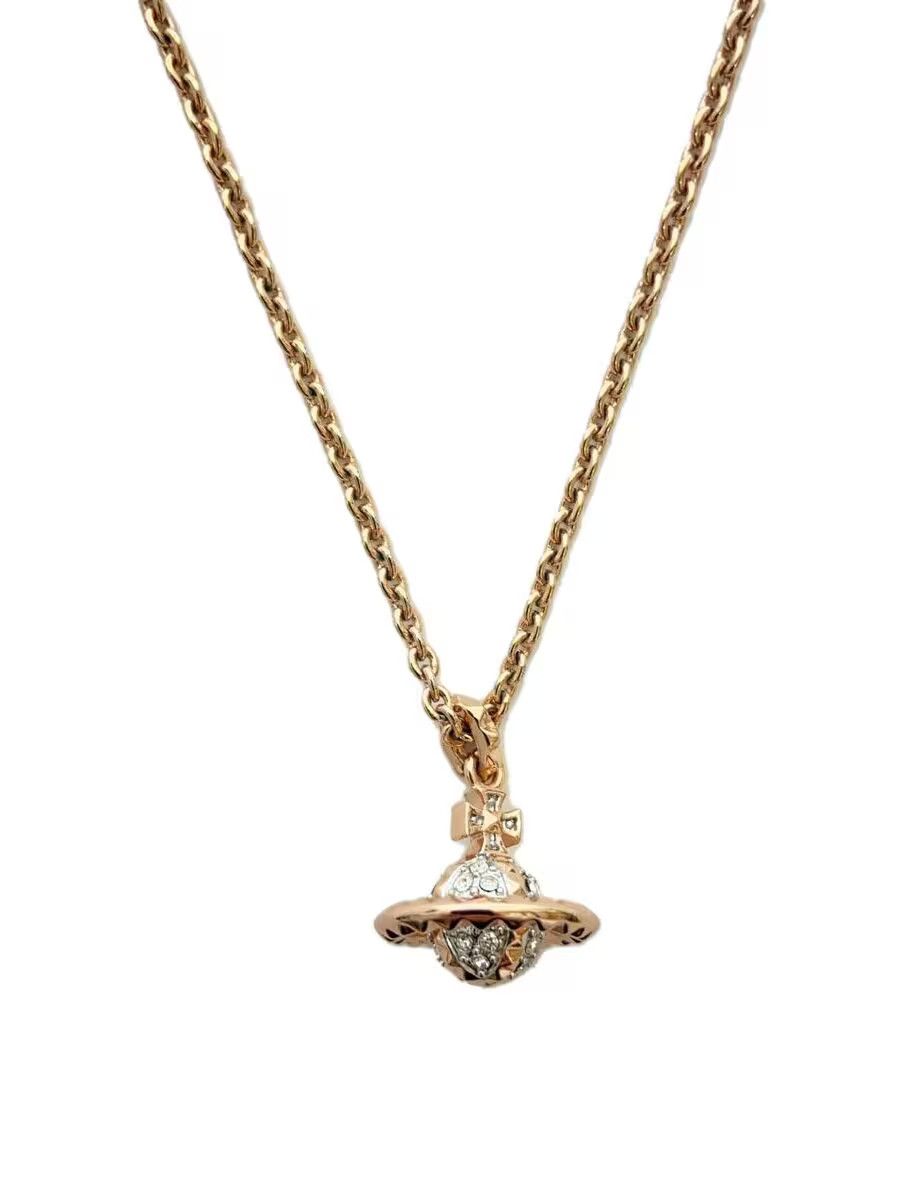 Studded 3D Crystal Orb Necklace