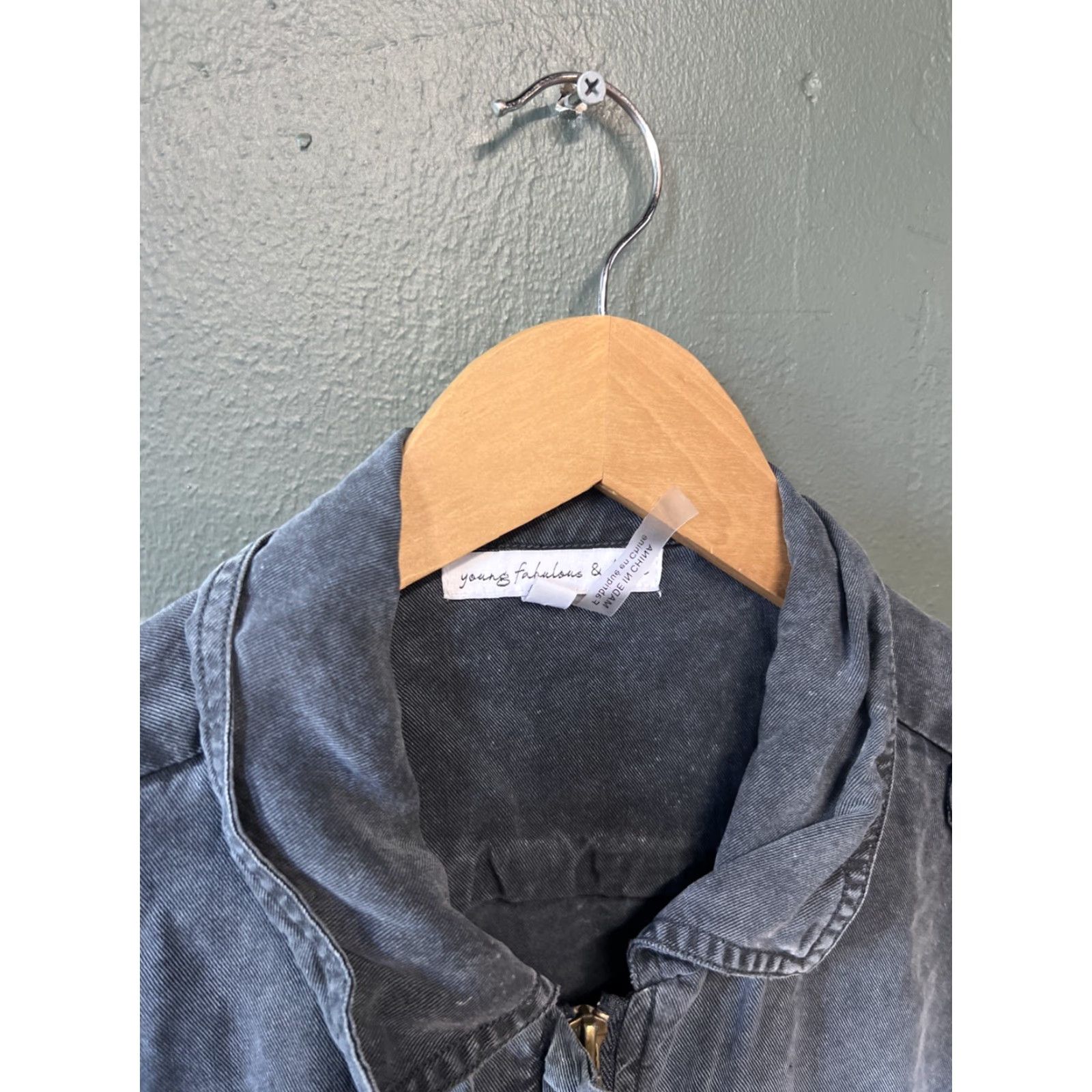 Young Fabulous & Broke YOUNG FABULOUS & BROKE Womens Jacket Grey Small Zip Tencel Lightweight Chambray PNK Basic Size S / US 4 / IT 40 - 2 Thumbnail