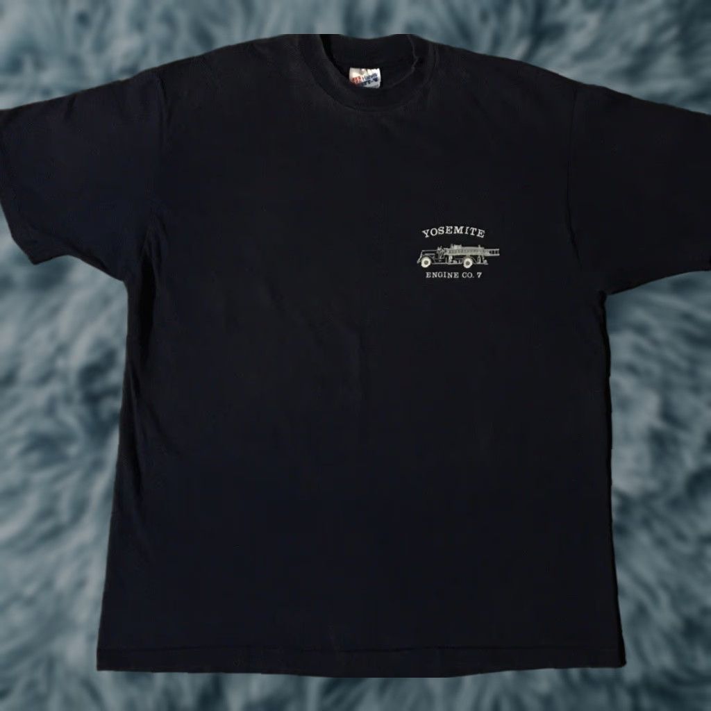 Vintage VINTAGE Yosemite National Park Fire Dept Faded Shirt XL Blue Single Stitch T-Shirt Men USA 90s Biker Military Fire Fighter Flames 90s Grunge Socks? Size US XL / EU 56 / 4 - 1 Thumbnail