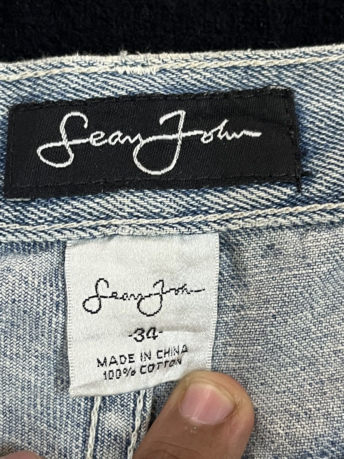 Le Grande Bleu (L.G.B.) × Sean John Vintage Sean John Baggy Faded Denim Size US 33 - 12 Thumbnail