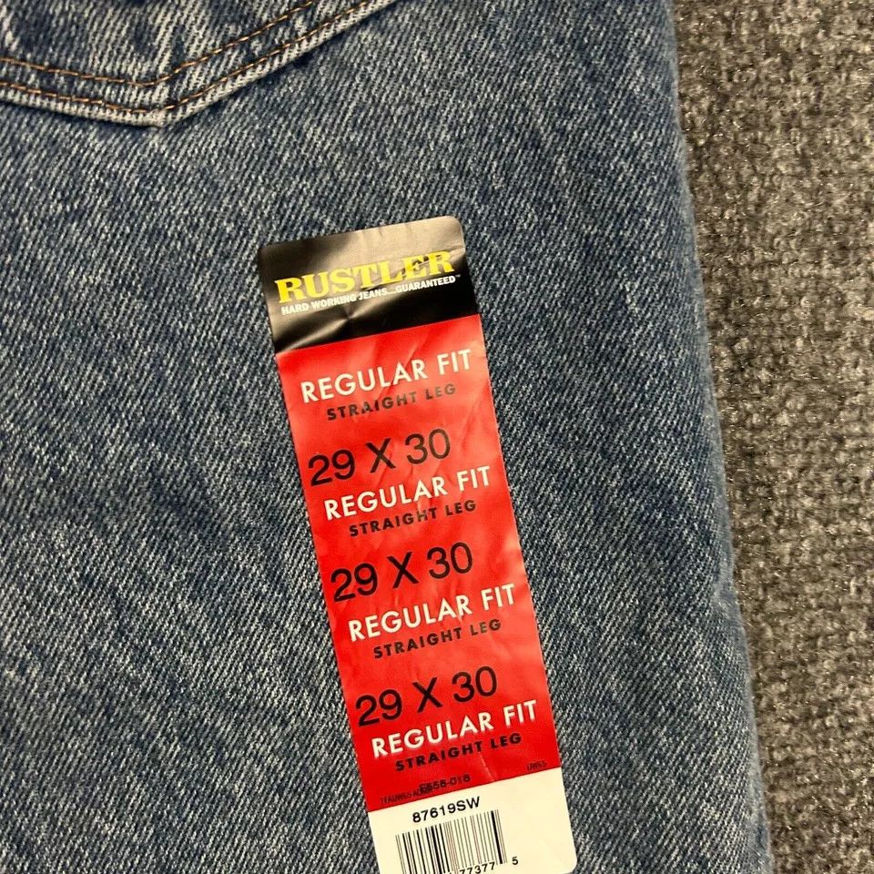 Rustler Rustler Jeans Mens 29x30 Denim Regular Fit Extra Rugged NWT Size US 29 - 6 Thumbnail