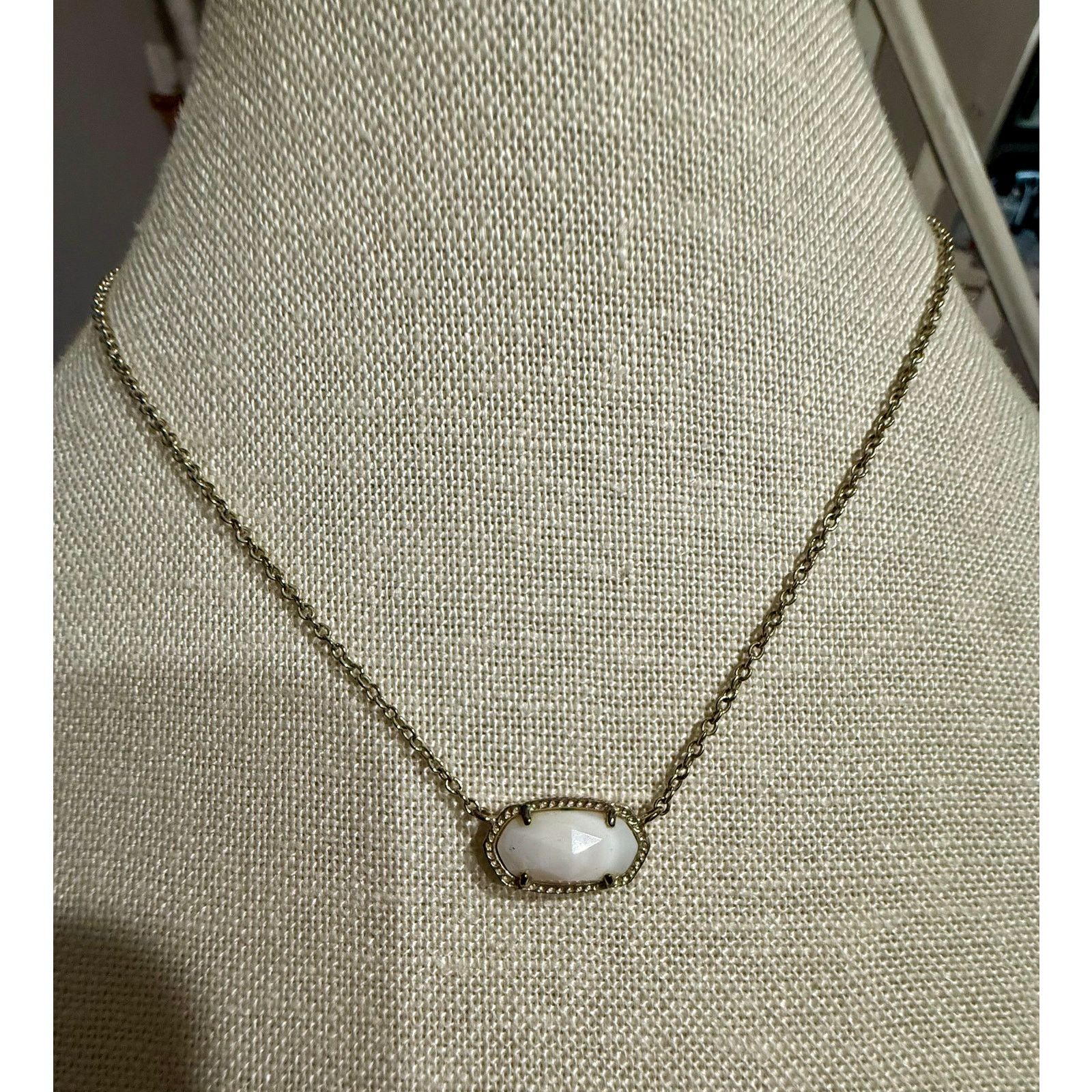Kendra Scott Authentic Kendra Scott White Stone Necklace Gold Tone Signed Size ONE SIZE - 1 Thumbnail