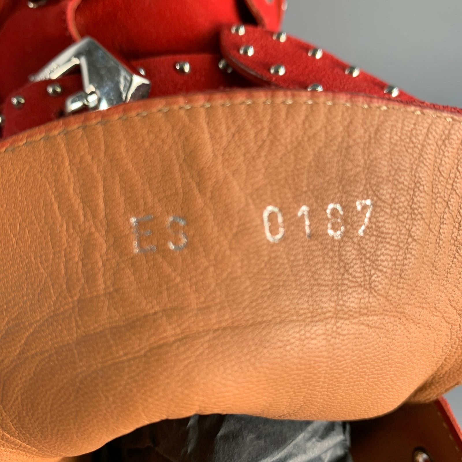 Givenchy GIVENCHY Size 9 Red Studded Leather Belted Boots Size US 9 / EU 42 - 9 Thumbnail