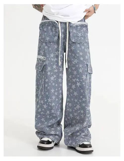 Japanese Brand Kinuka x Nanae Blue hip hop multi star corduroy pants Size US 28 / EU 44 - 3 Thumbnail