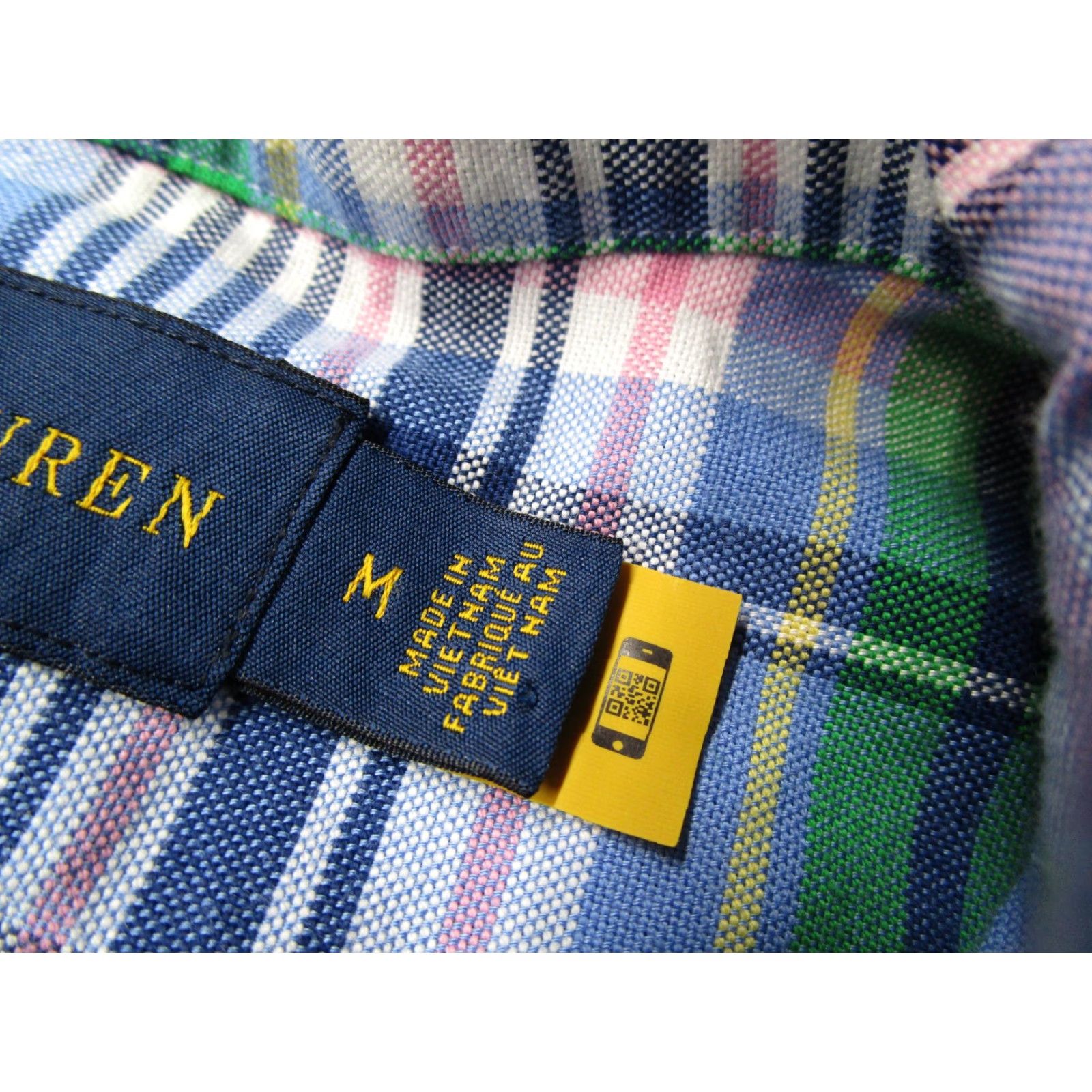 Ralph Lauren Ralph Lauren Shirt Mens M Blue Plaid Classic Fit Button-Down Long Sleeve Embroidered Polo Pony Cuff Hem Vintage? No Tag? (omit) Size US M / EU 48-50 / 2 - 3 Thumbnail