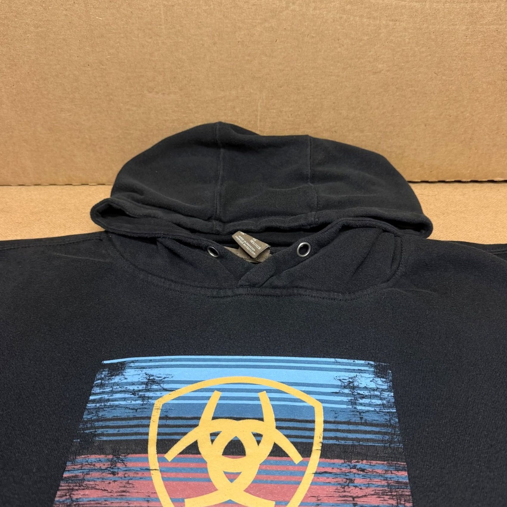 Ariat Ariat Hoodie Mens XL Navy Blue Western Graphic Pullover Fleece Shield Logo Size US XL / EU 56 / 4 - 4 Thumbnail