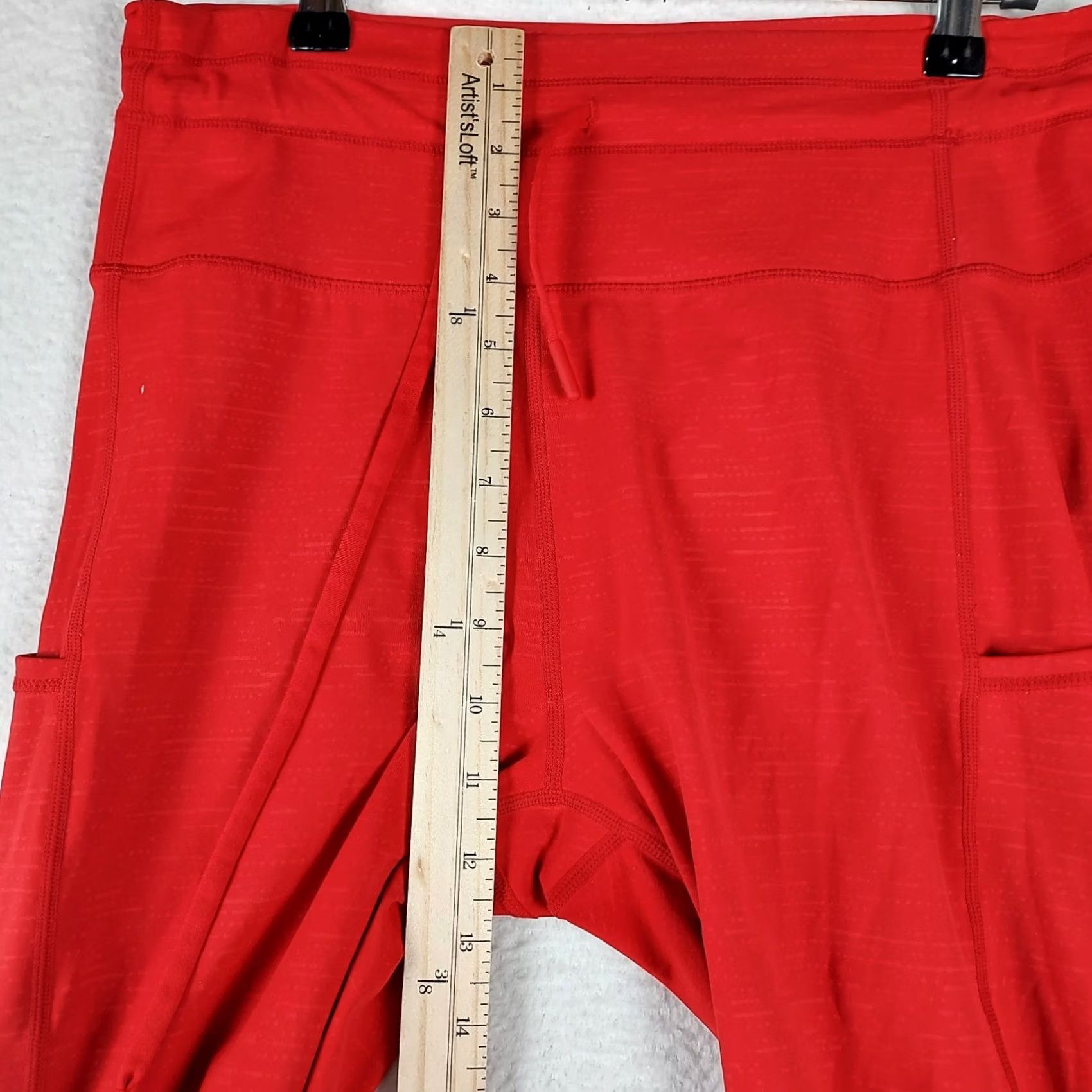 Vintage Zyia Womens Leggings Small Red Pockets High Rise Skinny Ankle Athletic Activewear Yoga Spring Summer Fall Size 28" / US 6 / IT 42 - 7 Thumbnail