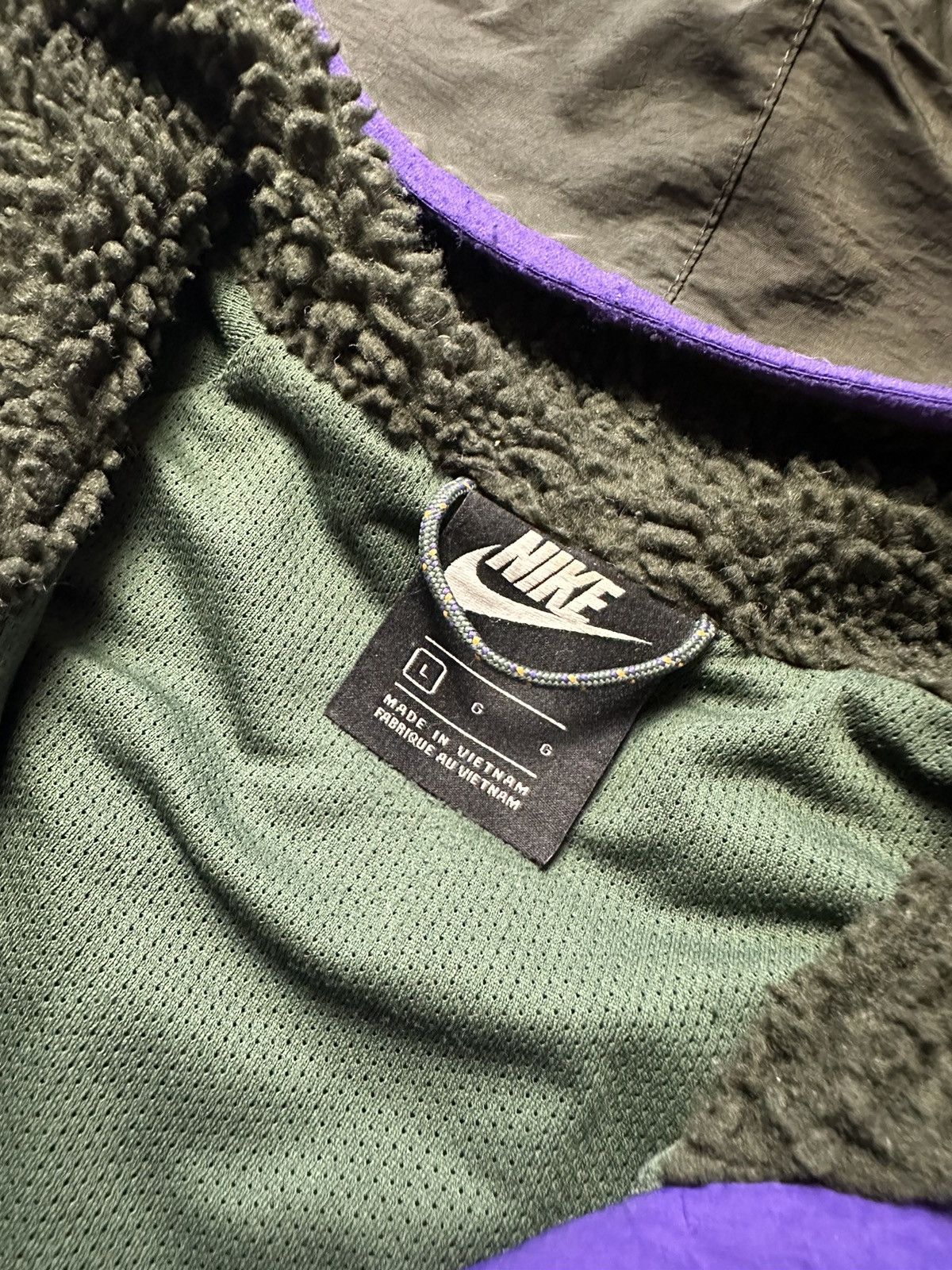 Nike × Vintage Nike Fleece jacket anorak Sherpa green rare size L logo Size US L / EU 52-54 / 3 - 4 Thumbnail