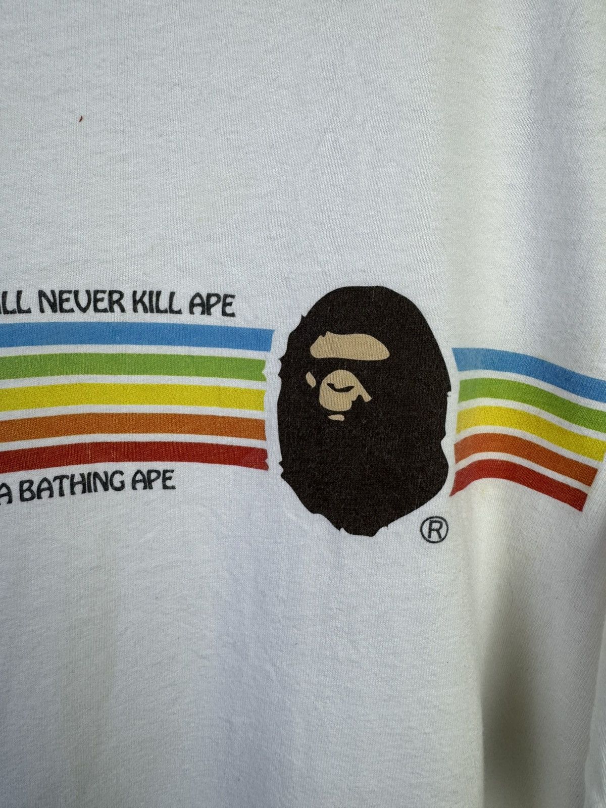 Vintage 90s Bape Ape Shall Never Kill Ape long sleeve shirt