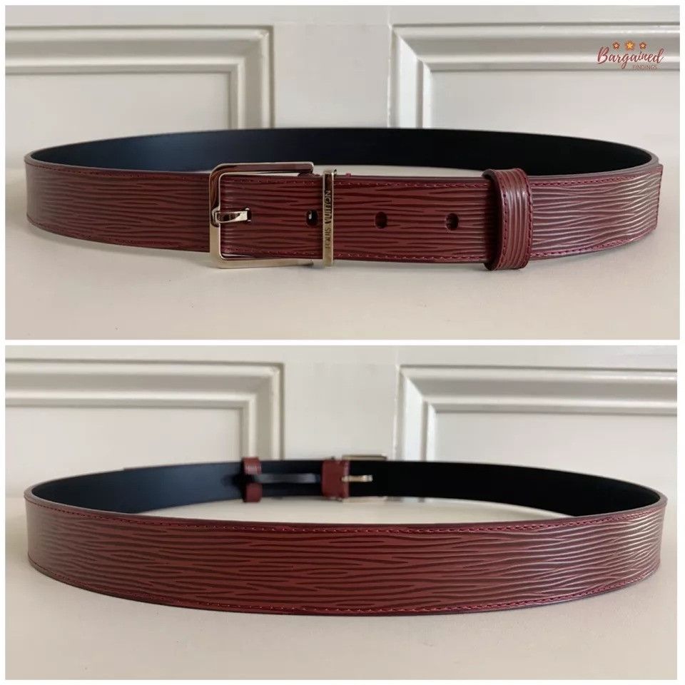 Louis Vuitton Louis Vuitton Epi Leather Silver Metal Square Buckle Belt Size 36 - 10 Thumbnail