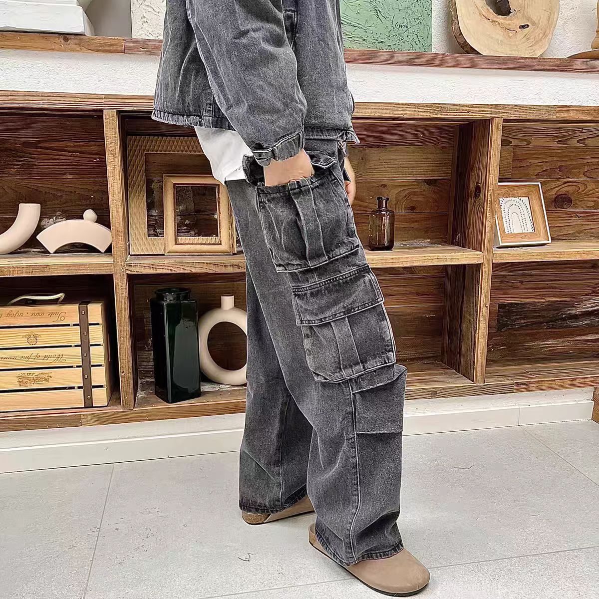 Designer × Jean × Vintage Heavy duty washed multi-pocket Y2K vintage workwear jeans Size US 30 / EU 46 - 1 Thumbnail