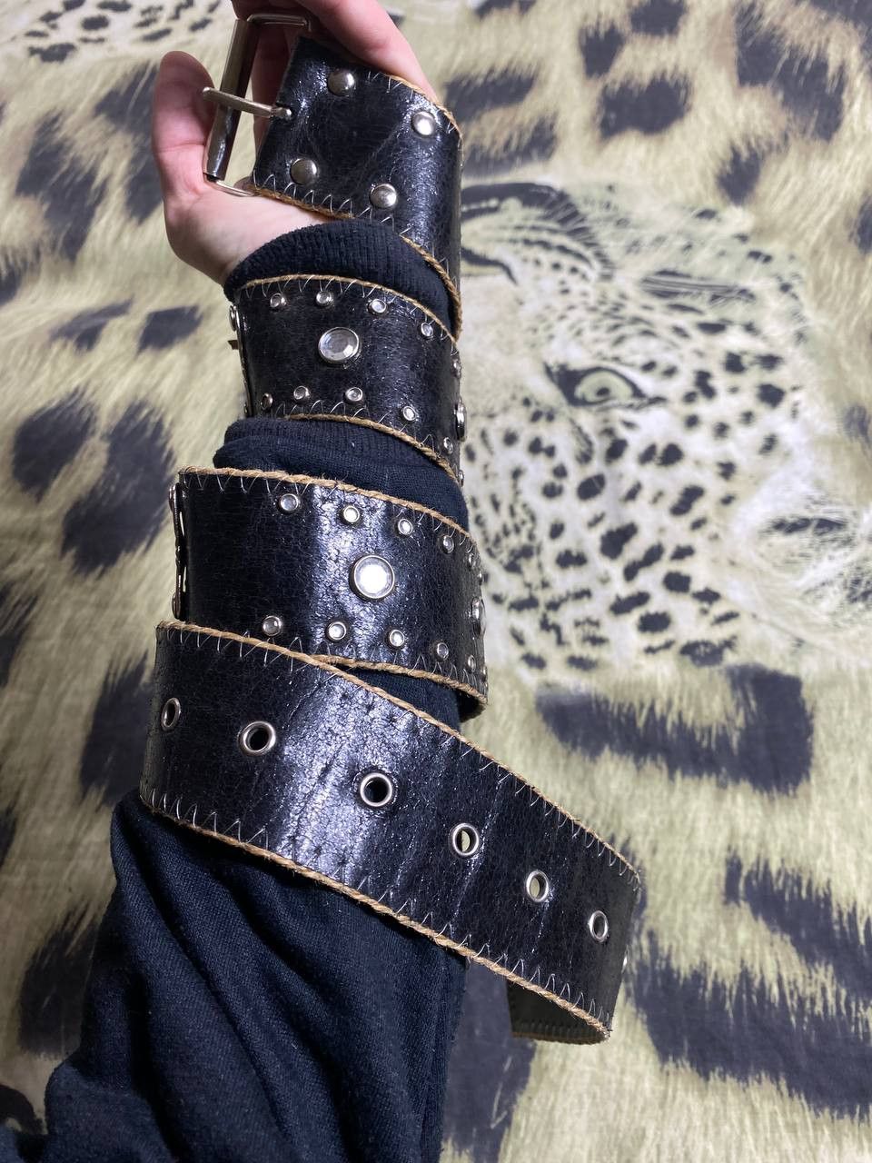 Japanese Brand Avant-garde Belt With Heavy Metal Chain Punk Emo Rock Goth Size ONE SIZE - 9 Thumbnail