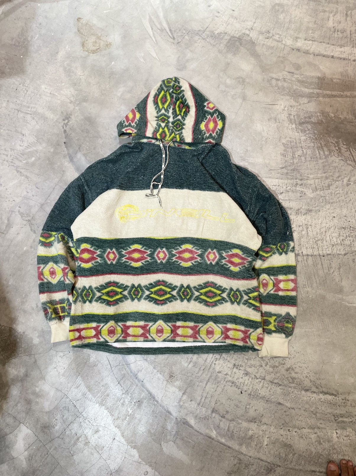 O'Neill Vintage 90s O’Neill Aztec Tribal Fleece Hoodie - XL (P27) Size US L / EU 52-54 / 3 - 1 Thumbnail