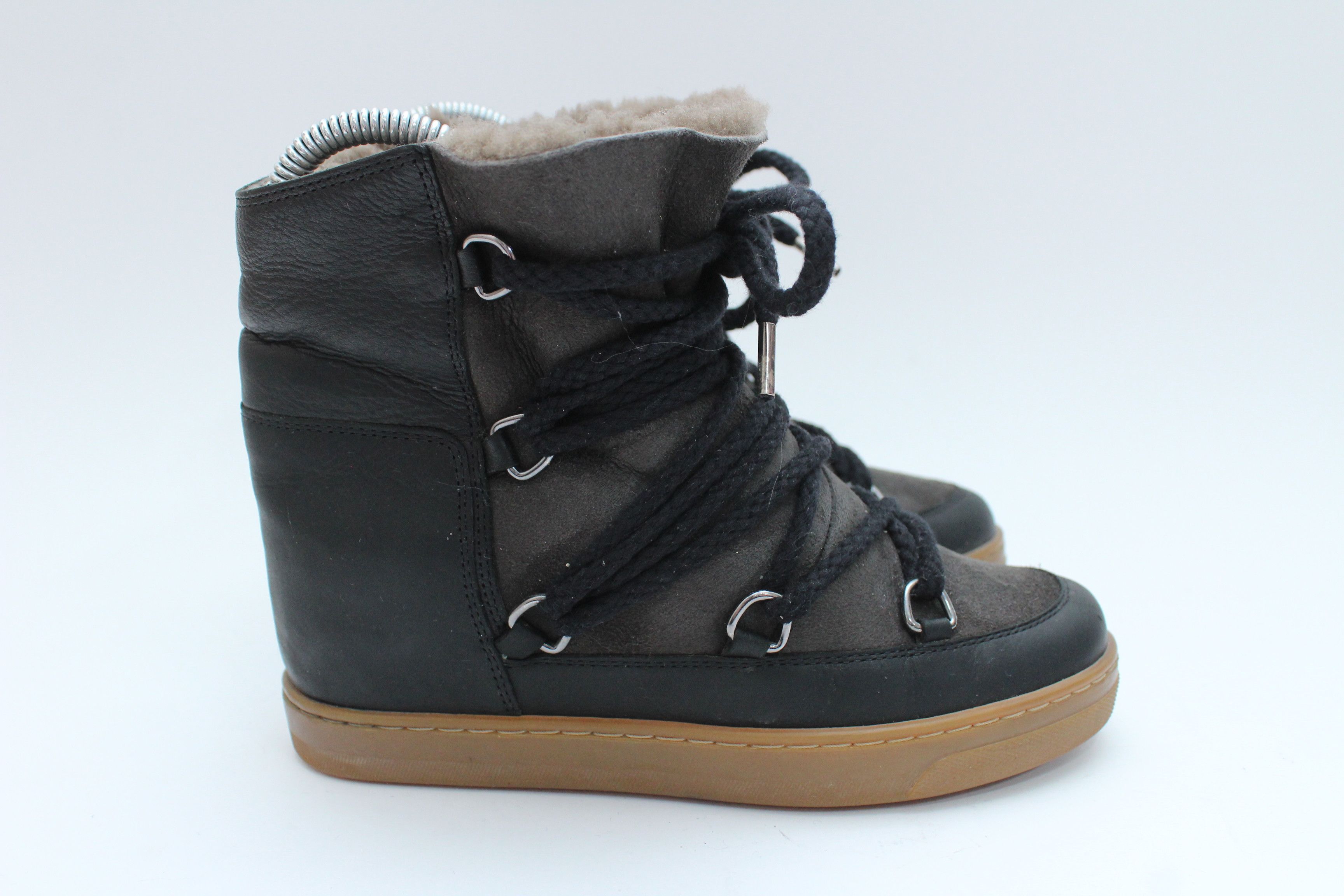 Isabel Marant Isabel Marant Nowles Shearling-Lined Leather Ankle Boots 36 Size US 6 / IT 36 - 3 Thumbnail