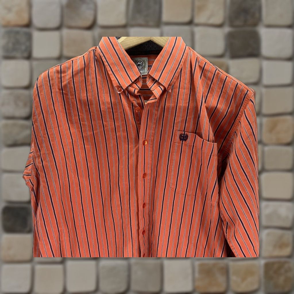 Vintage VINTAGE Cinch Western Shirt Men Medium Orange Stripe Long Sleeve Button-Up VTG Size US M / EU 48-50 / 2 - 1 Thumbnail