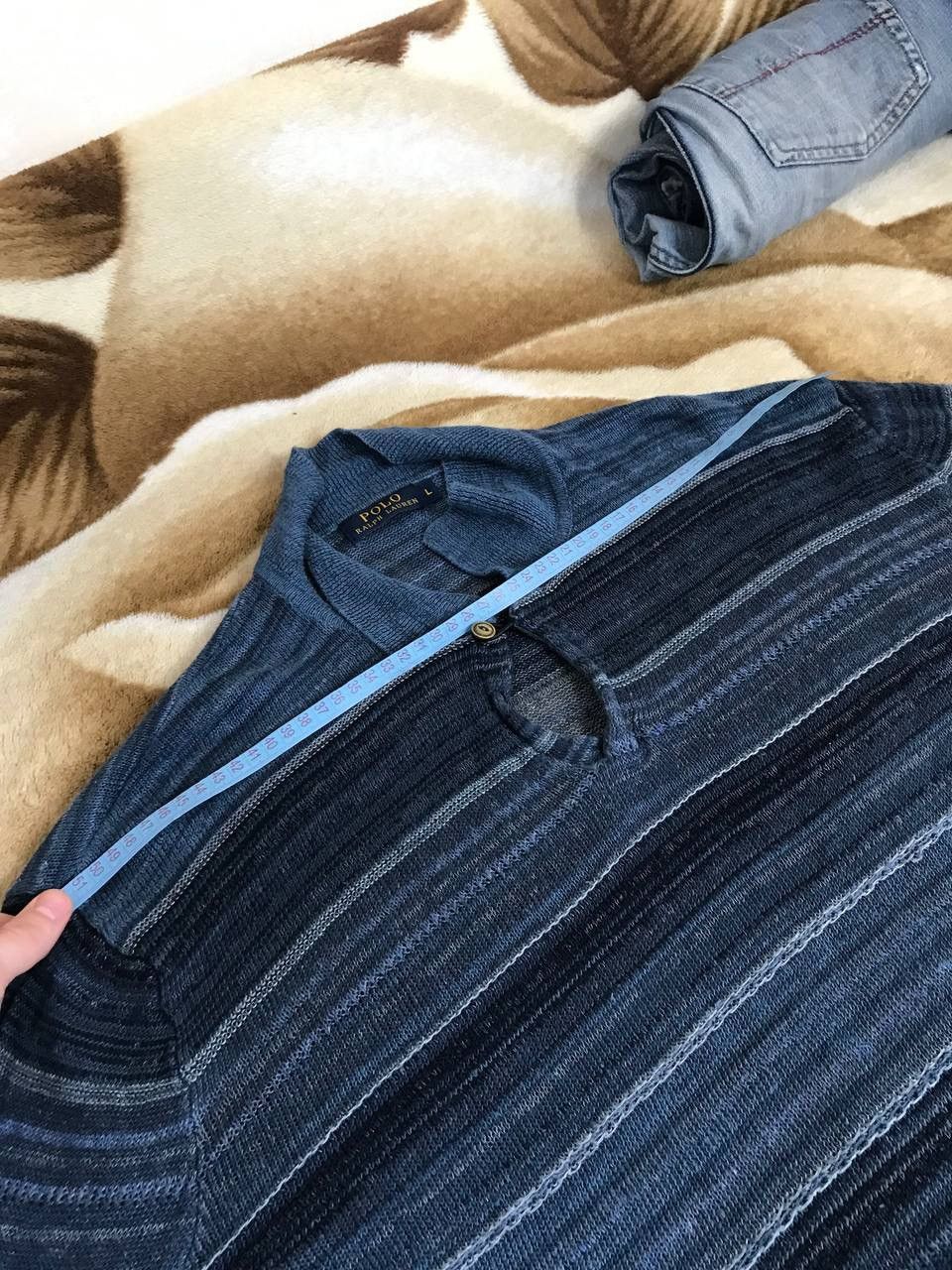 Vintage 🔥 Polo Ralph Lauren Loose Knit Linen Sweater Chief Keef Y2K Size US L / EU 52-54 / 3 - 10 Thumbnail