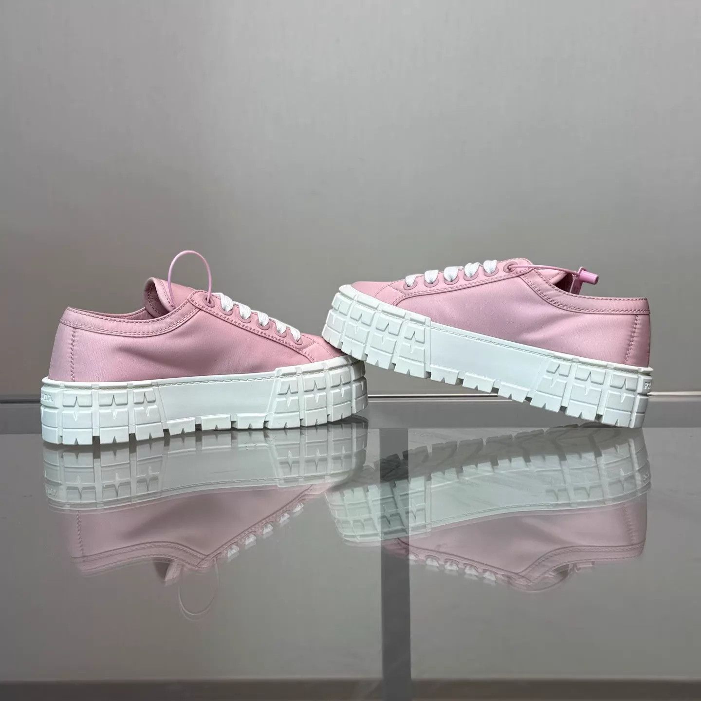 Prada Prada Triangle Pink Nylon Platform Cracker Wmns 36 Size US 5.5 / IT 35.5 - 6 Thumbnail