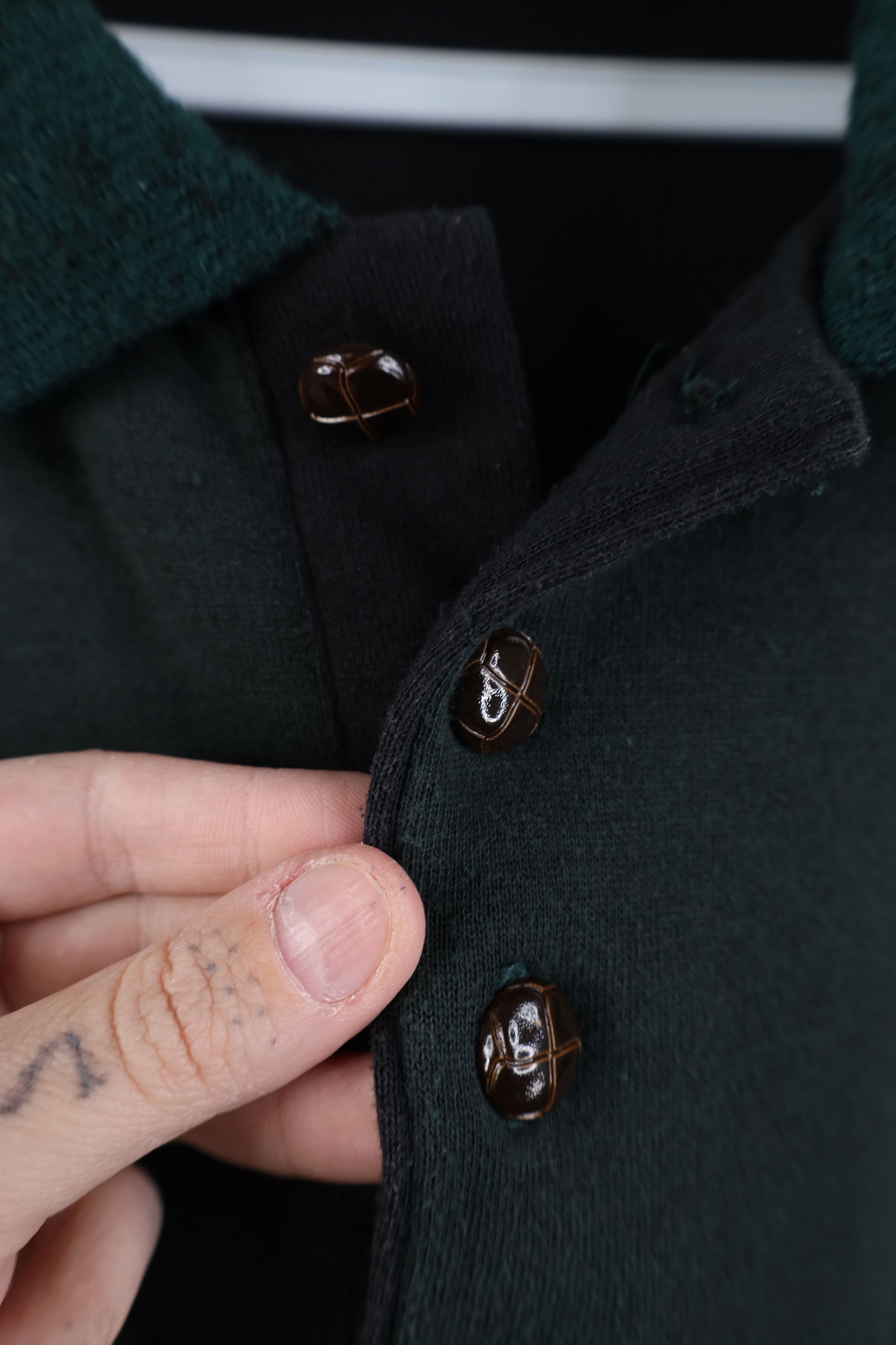 Vintage Vintage 90s Streetwear Collared Pullover Sweatshirt Green Size US XL / EU 56 / 4 - 9 Thumbnail