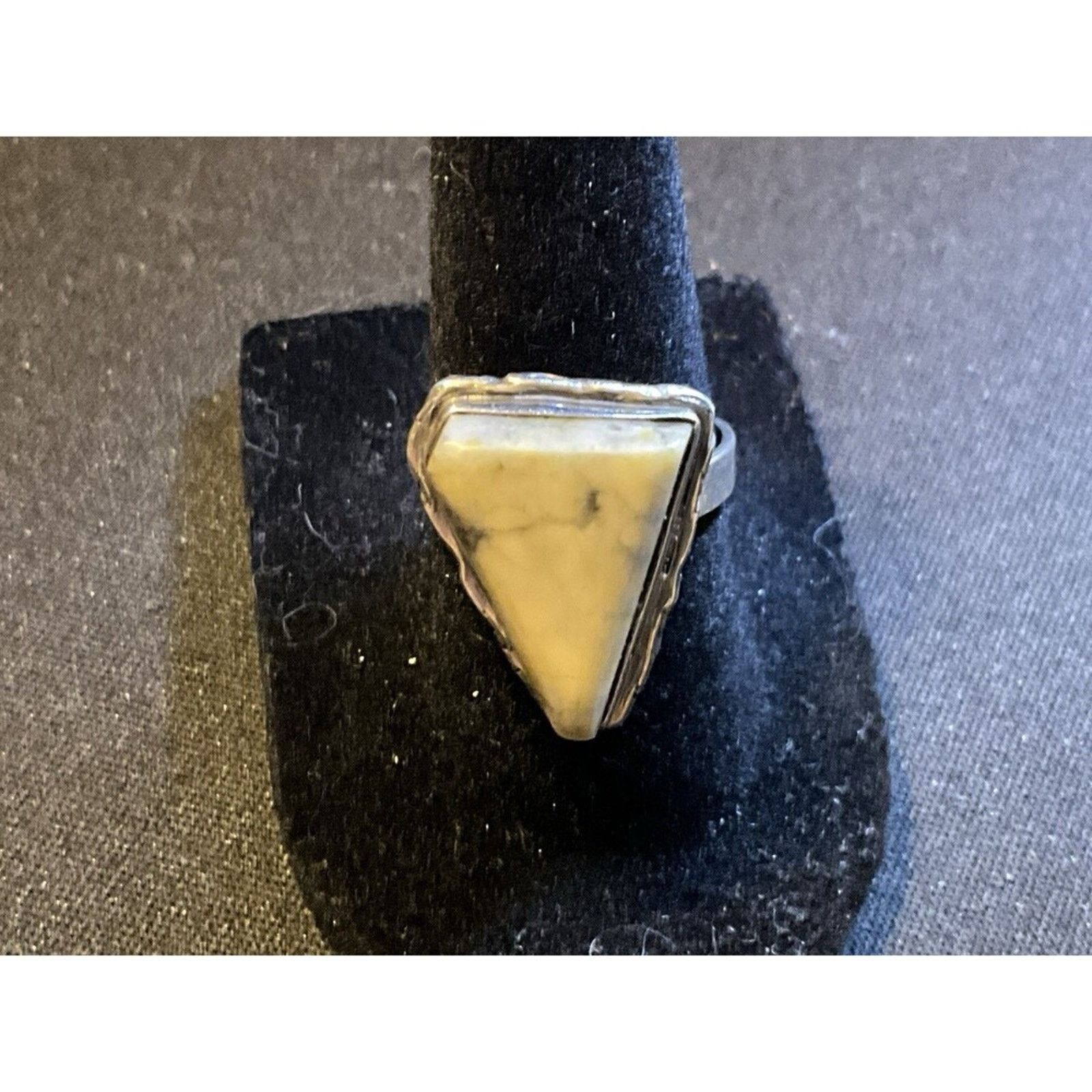 Other Size 7 925 Sterling Silver Triangle Serpentine Stone Ring Size ONE SIZE - 2 Thumbnail
