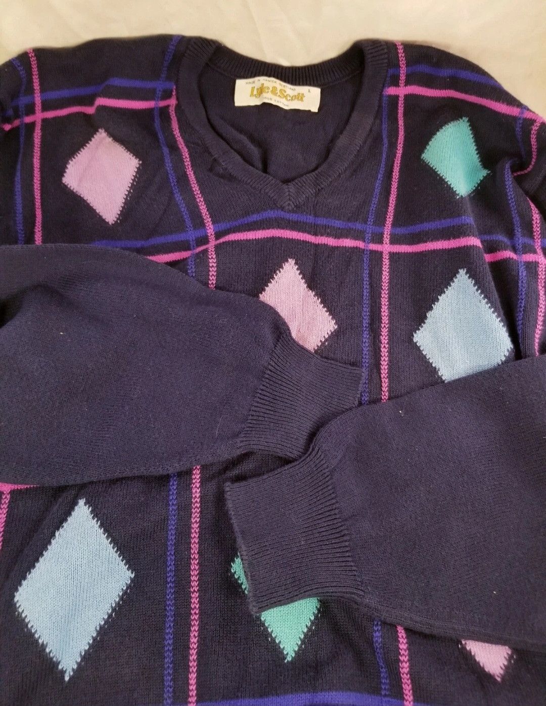 Lyle & Scott v-neck agyle Size US L / EU 52-54 / 3 - 6 Thumbnail