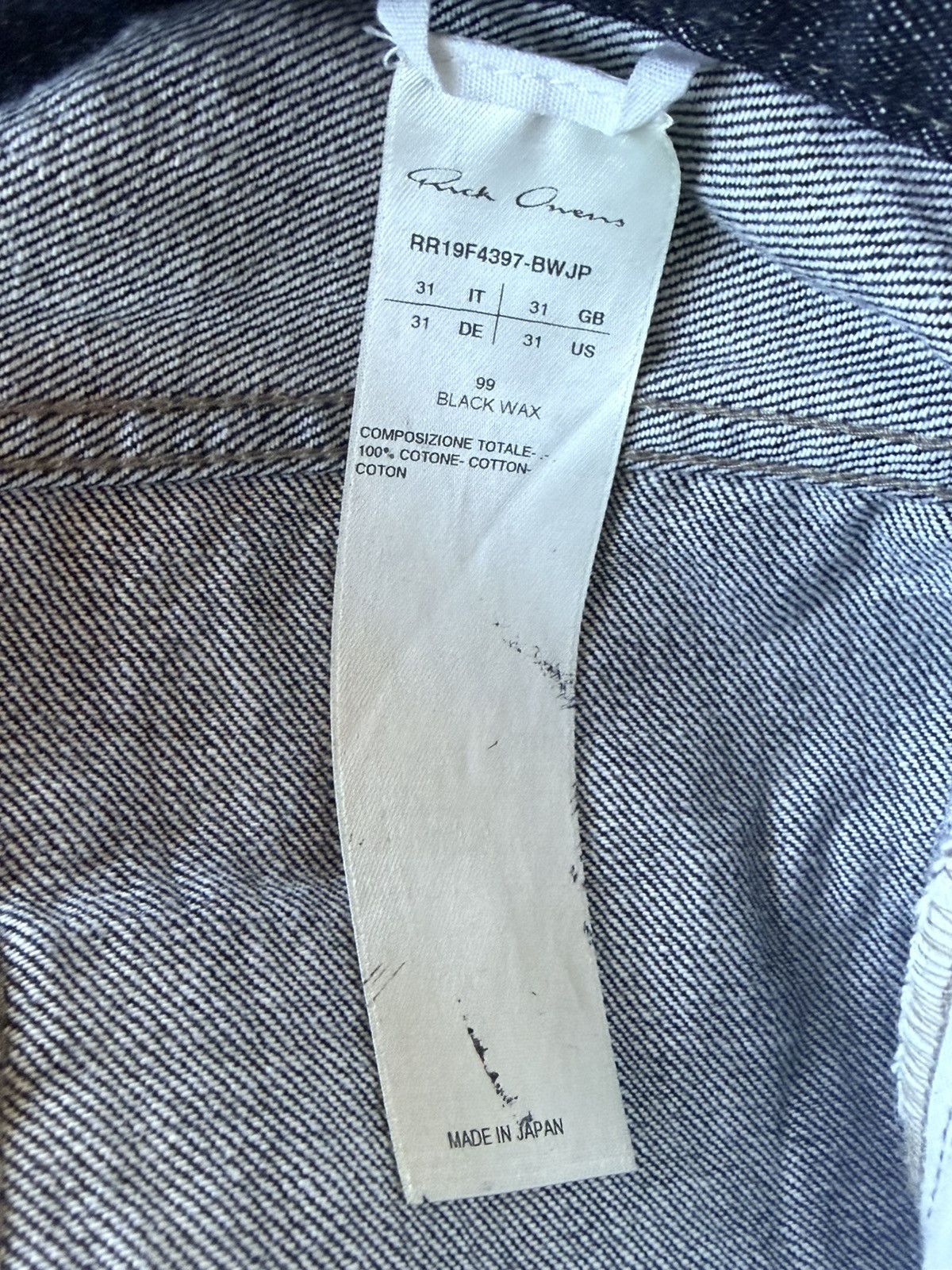 Rick Owens Rick Owens Selvedge Collapse Cut Size US 30 / EU 46 - 7 Thumbnail