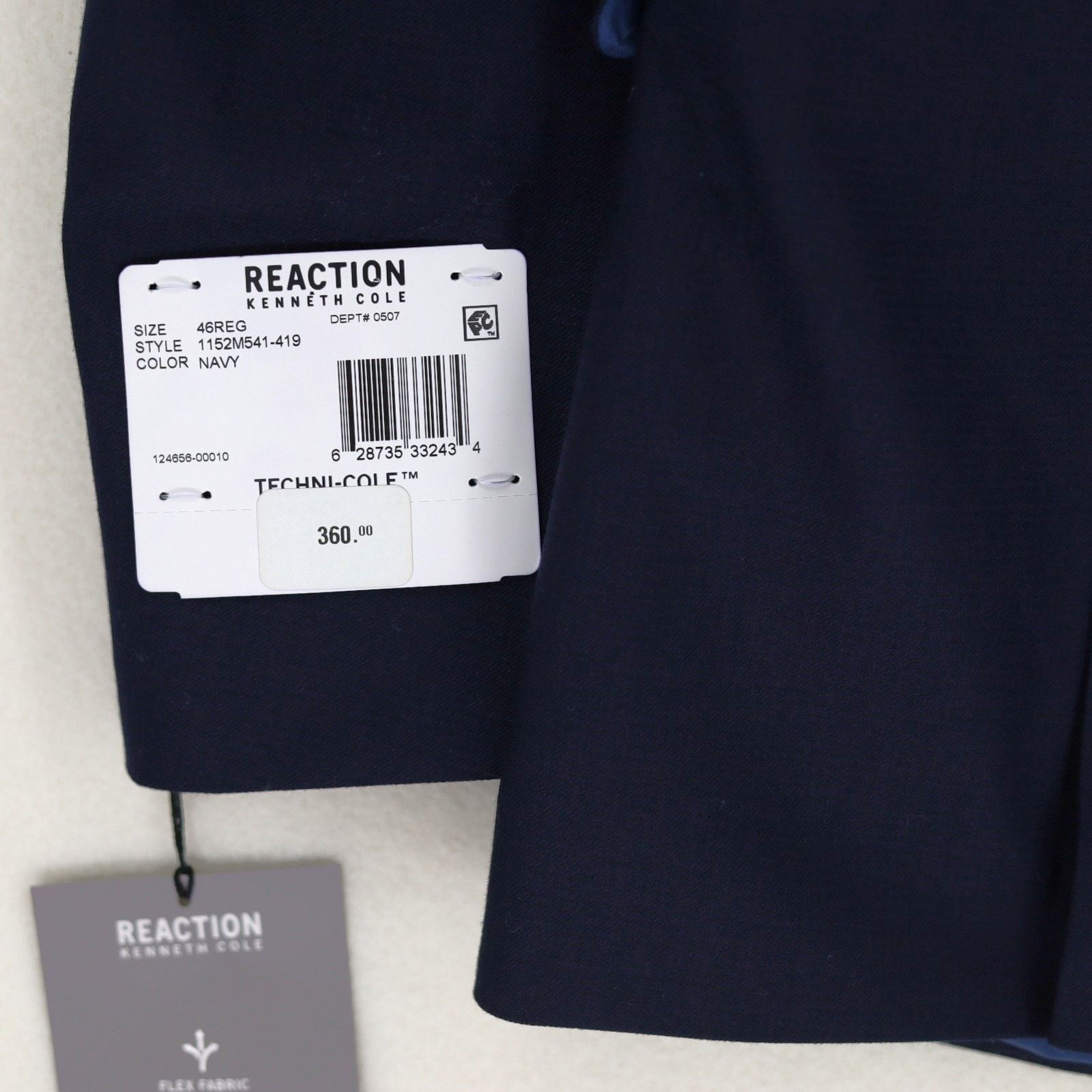 Kenneth Cole Kenneth Cole Men's Navy Houndstooth Slim Blazer Size 46R Size 46R - 7 Thumbnail