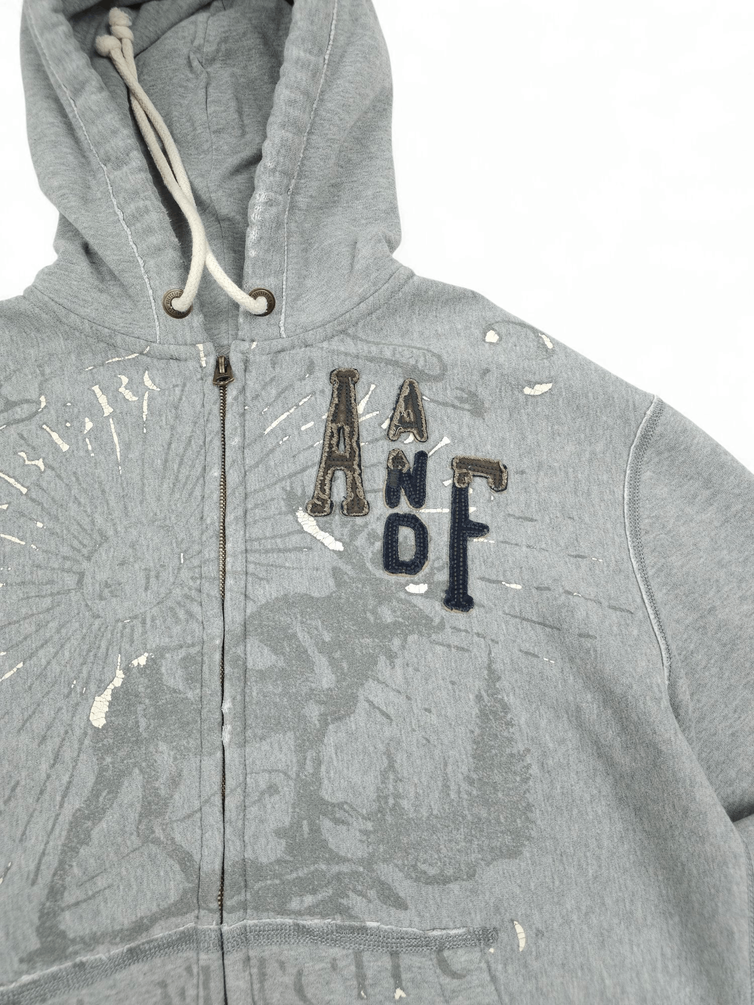 Other 💎 Y2K Vintage Abercrombie Gray Zip-up Hoodie Sweatshirt Size US M / EU 48-50 / 2 - 6 Thumbnail