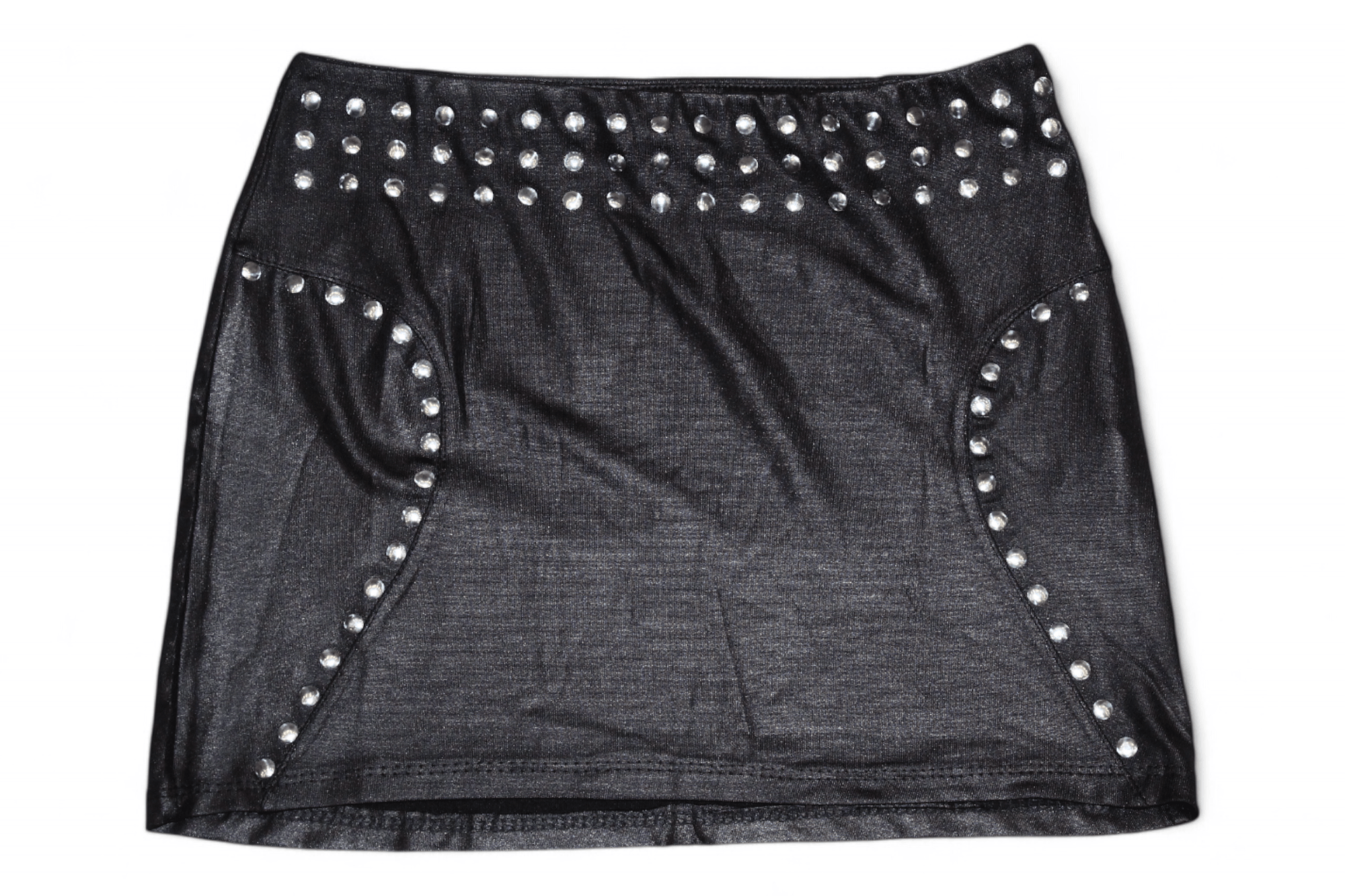 Beauty Beast VTG 90's Zebra Mode Design studded superstretch mini skirt Size 26" / US 2 / IT 38 - 1 Thumbnail