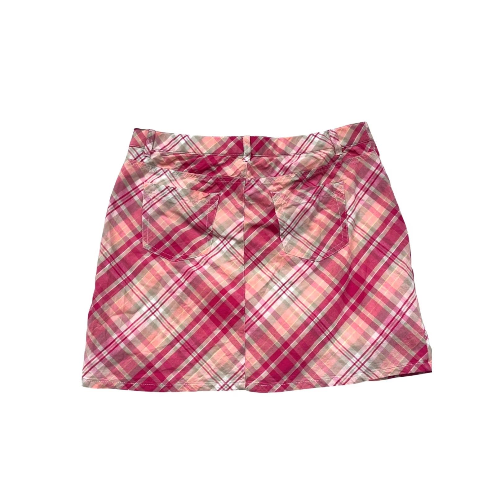Croft & Barrow VINTAGE Women's Croft & Barrow Pink Plaid Skort Mini Short - Medium Womens Size 32" / US 10 / IT 46 - 2 Thumbnail