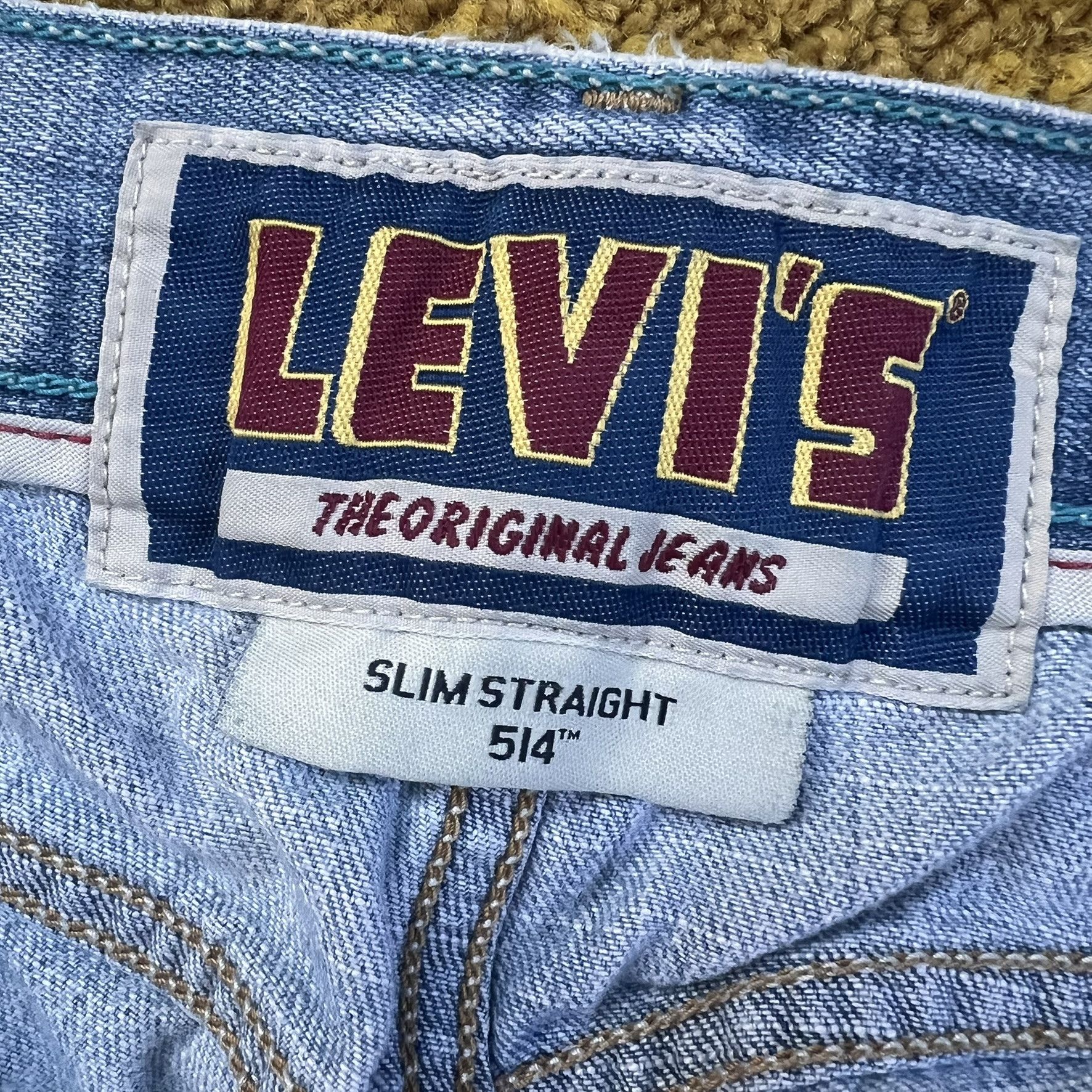 Levi's Vintage Clothing Levi's 514 perfectly distressed teal stitch jeans Size US 32 / EU 48 - 3 Thumbnail