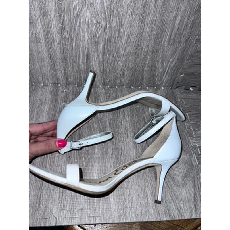 Sam Edelman Sam Edelman Women's White Ankle Strap Heeled Sandal Size 9.5 Size US 9.5 / IT 39.5 - 7 Thumbnail