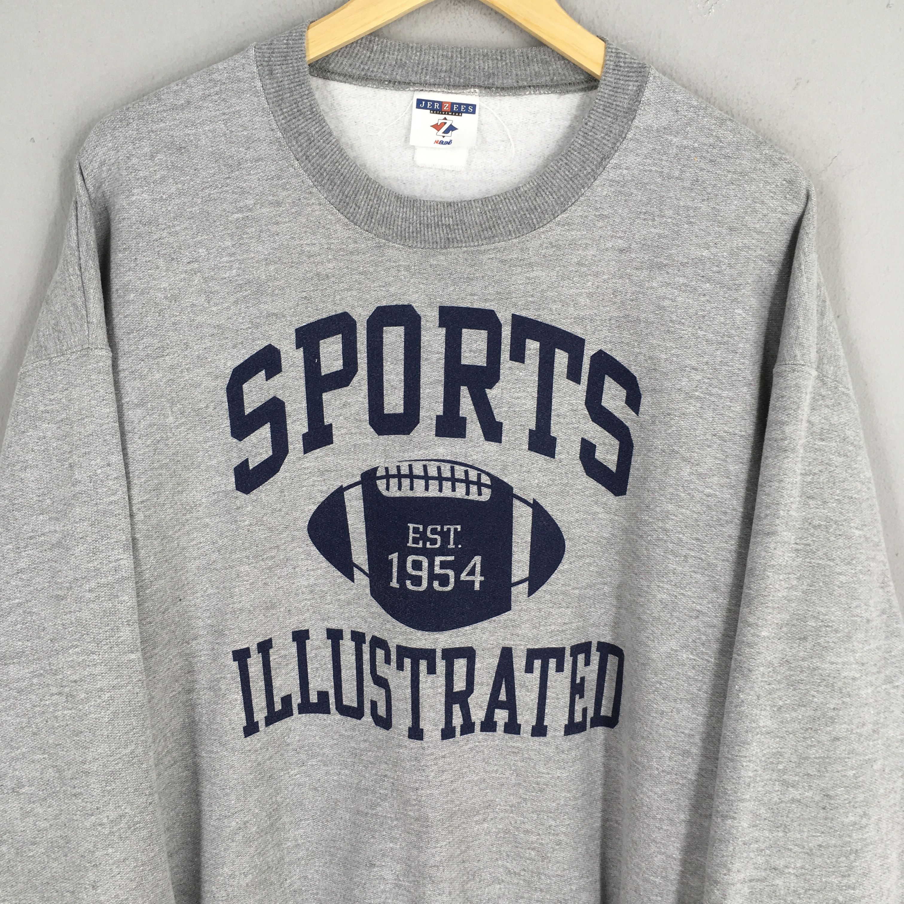Jerzees Vintage 90s Sports XXL Illustrated Gray Sweatshirt XLarge Size US XXL / EU 58 / 5 - 2 Thumbnail