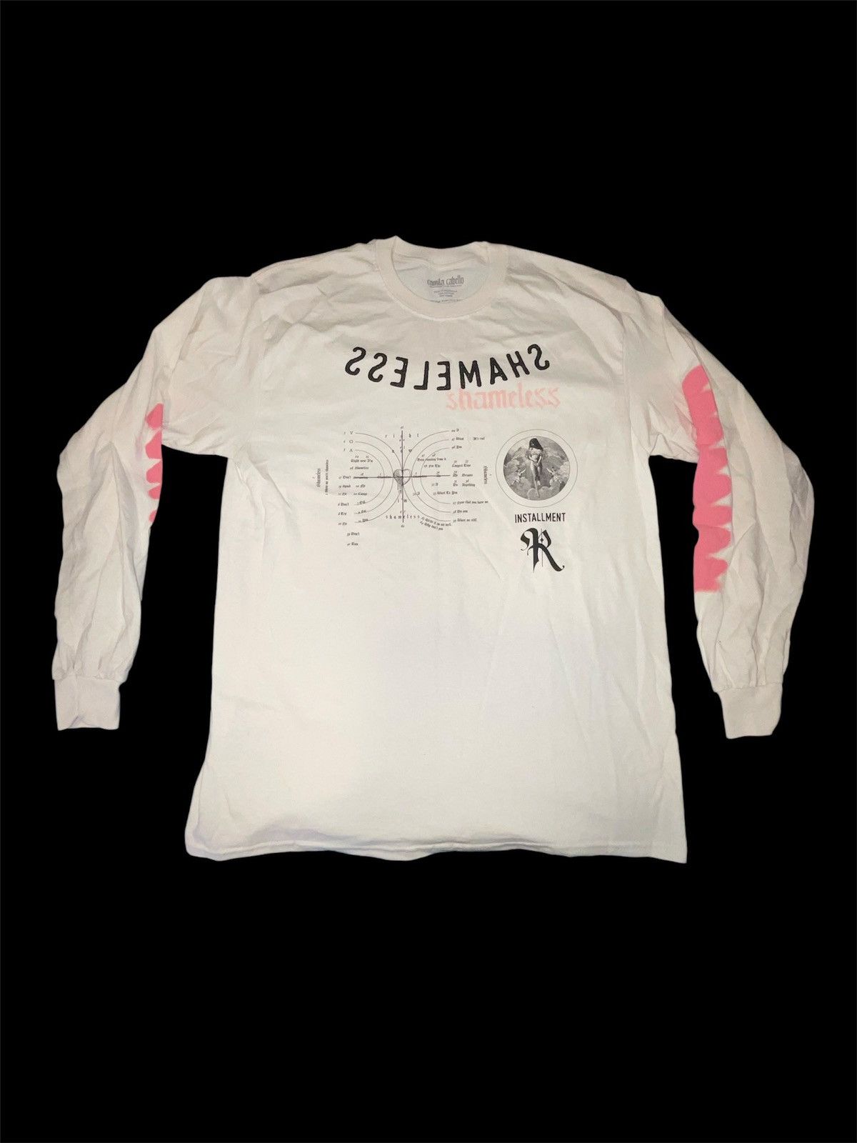 Designer Camilla Cabelo Cream and pink Shamelees NWOT long sleeve tee Size US L / EU 52-54 / 3 - 1 Thumbnail