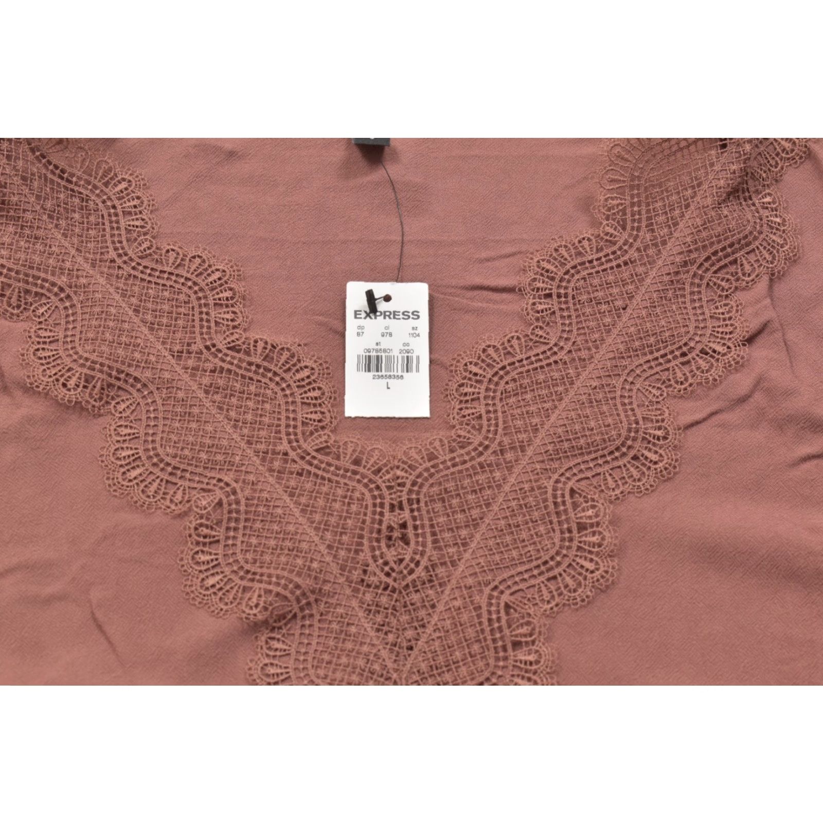 Express NEW EXPRESS Women Large Mauve Pink Lace V-Neck Long Sleeve Blouse NWT Size L / US 10 / IT 46 - 7 Thumbnail