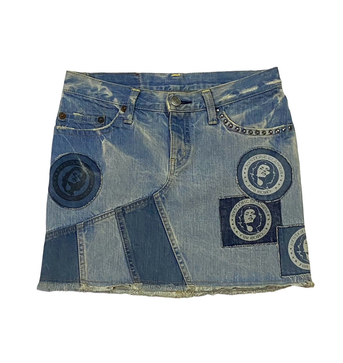 Hysteric Glamour Hysteric Glamour Patchwork Denim Mini Skirt Size 30" / US 8 / IT 44 - 1 Thumbnail