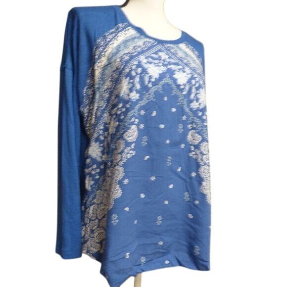 Other Style and Co Printed Front Mixed Media Too, Blue, XL Size XL / US 12-14 / IT 48-50 - 4 Thumbnail