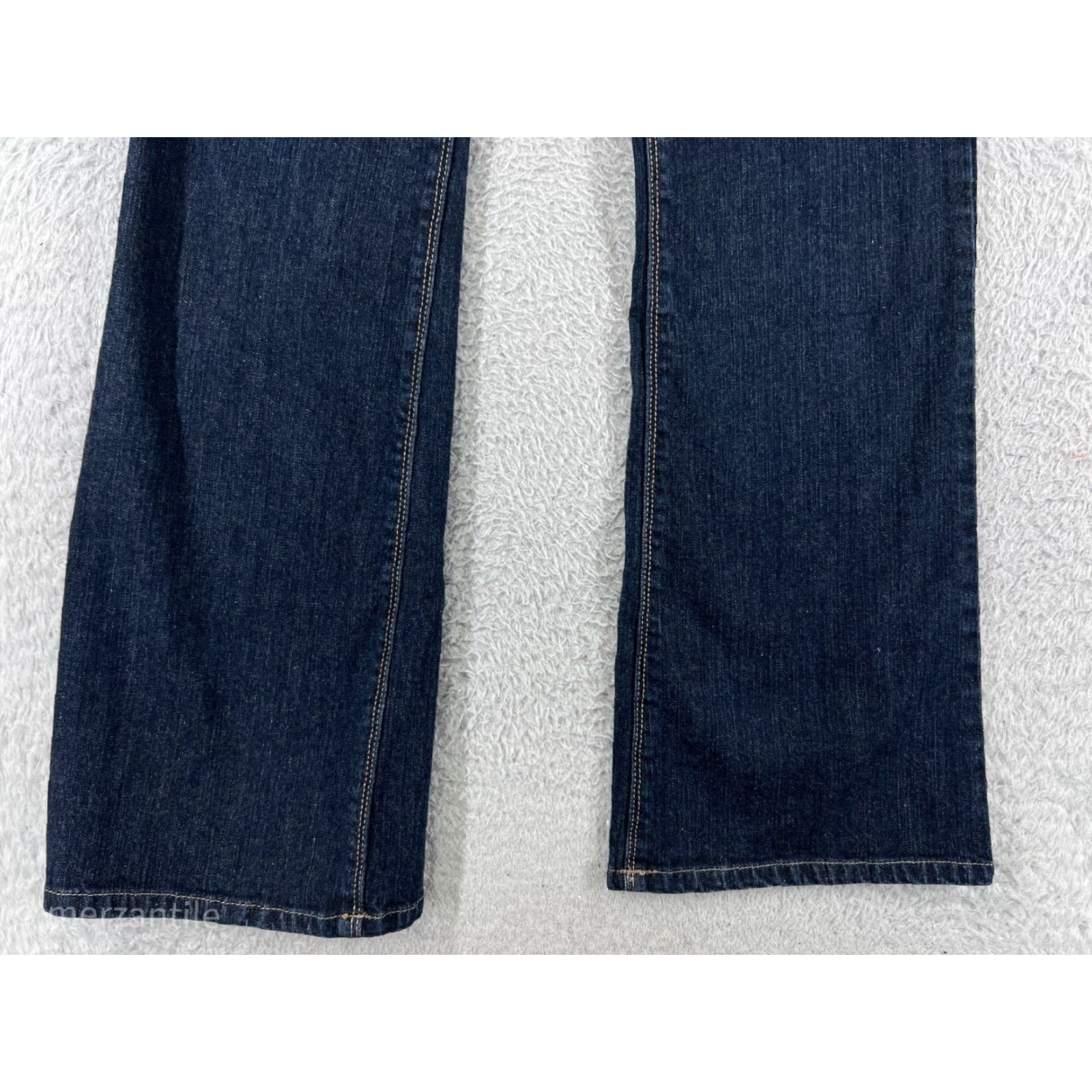 Vintage Sonoma Womens Jeans Flared 10 Blue Denim 90s Dark Wash Cotton Blend Stretch Girls Size 32" / US 10 / IT 46 - 2 Thumbnail