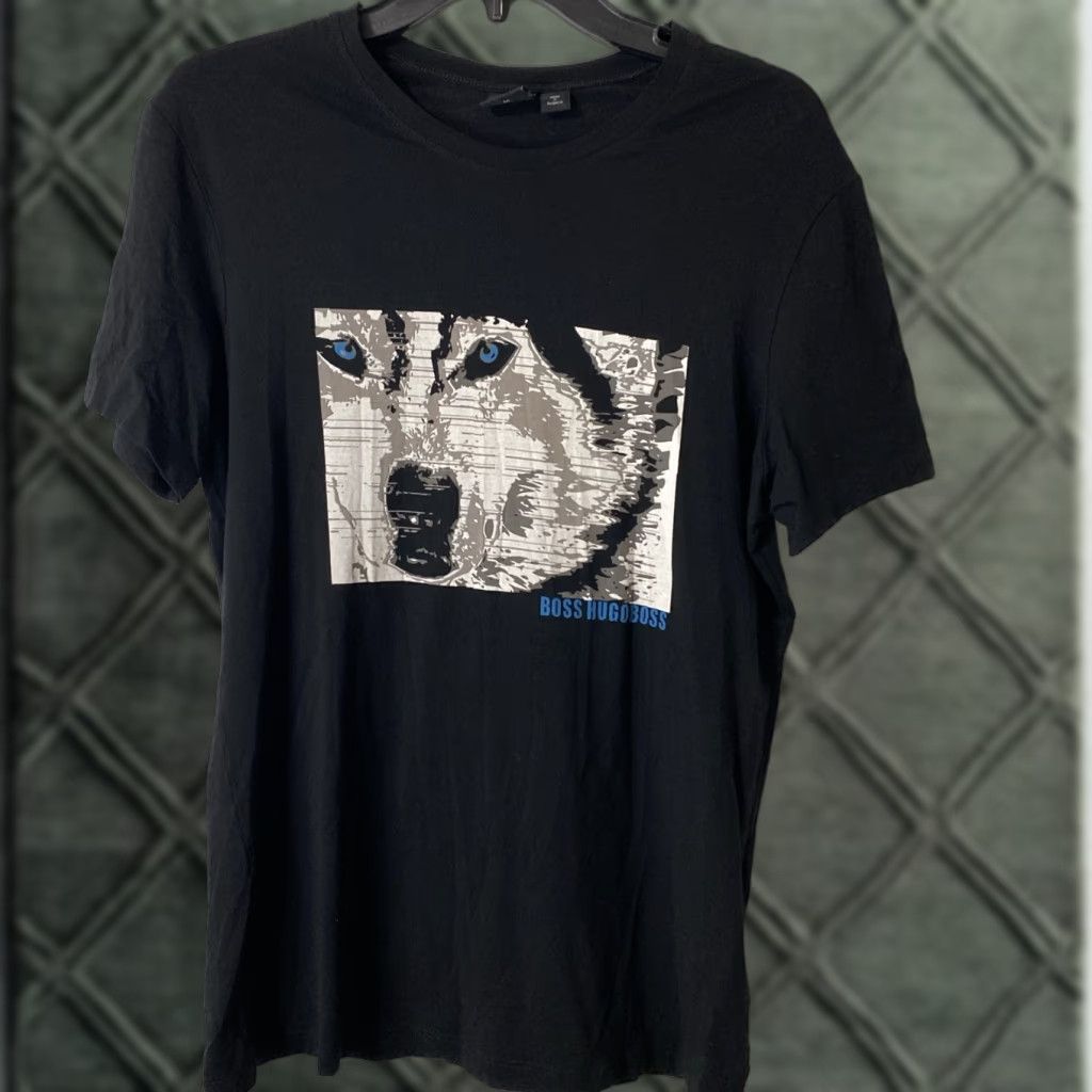 Hugo Boss Hugo Boss Mens T-Shirt M Black Wolf Art Tee Rare Run Size US M / EU 48-50 / 2 - 1 Thumbnail