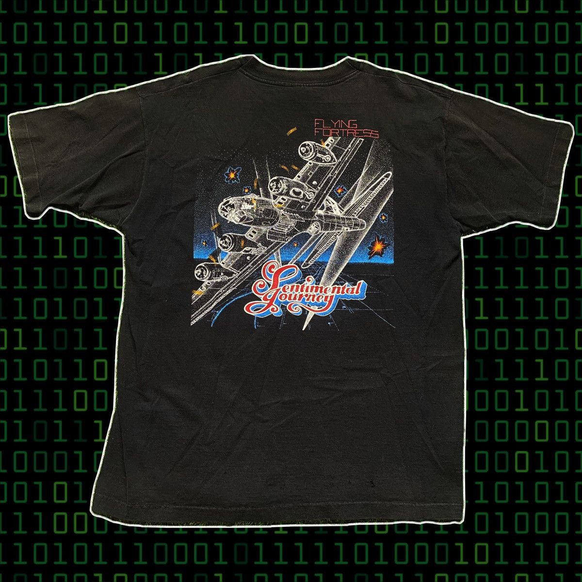 Fruit Of The Loom × Vintage 1990s B-17 Bomber Flying Fortress Military T-Shirt XL Size US XL / EU 56 / 4 - 1 Thumbnail